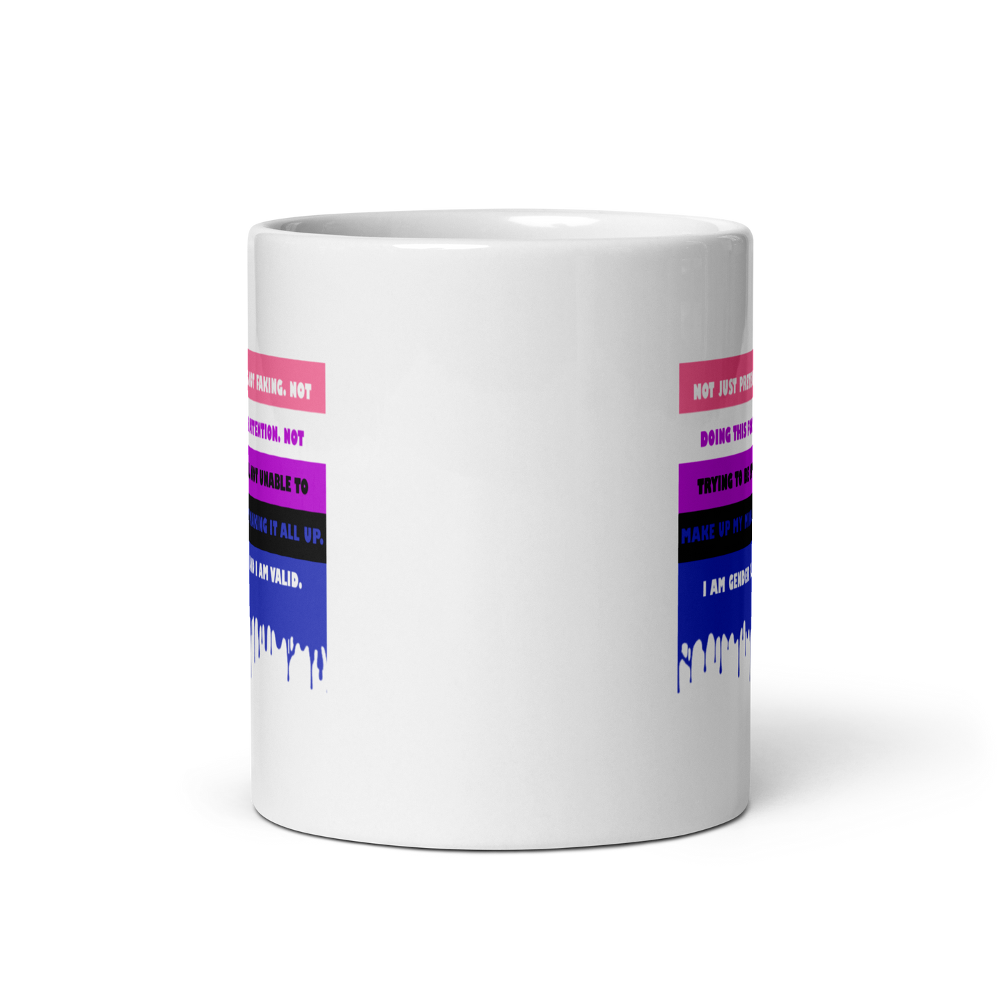 "I Am Valid" Gender Fluid Pride White Glossy Mug