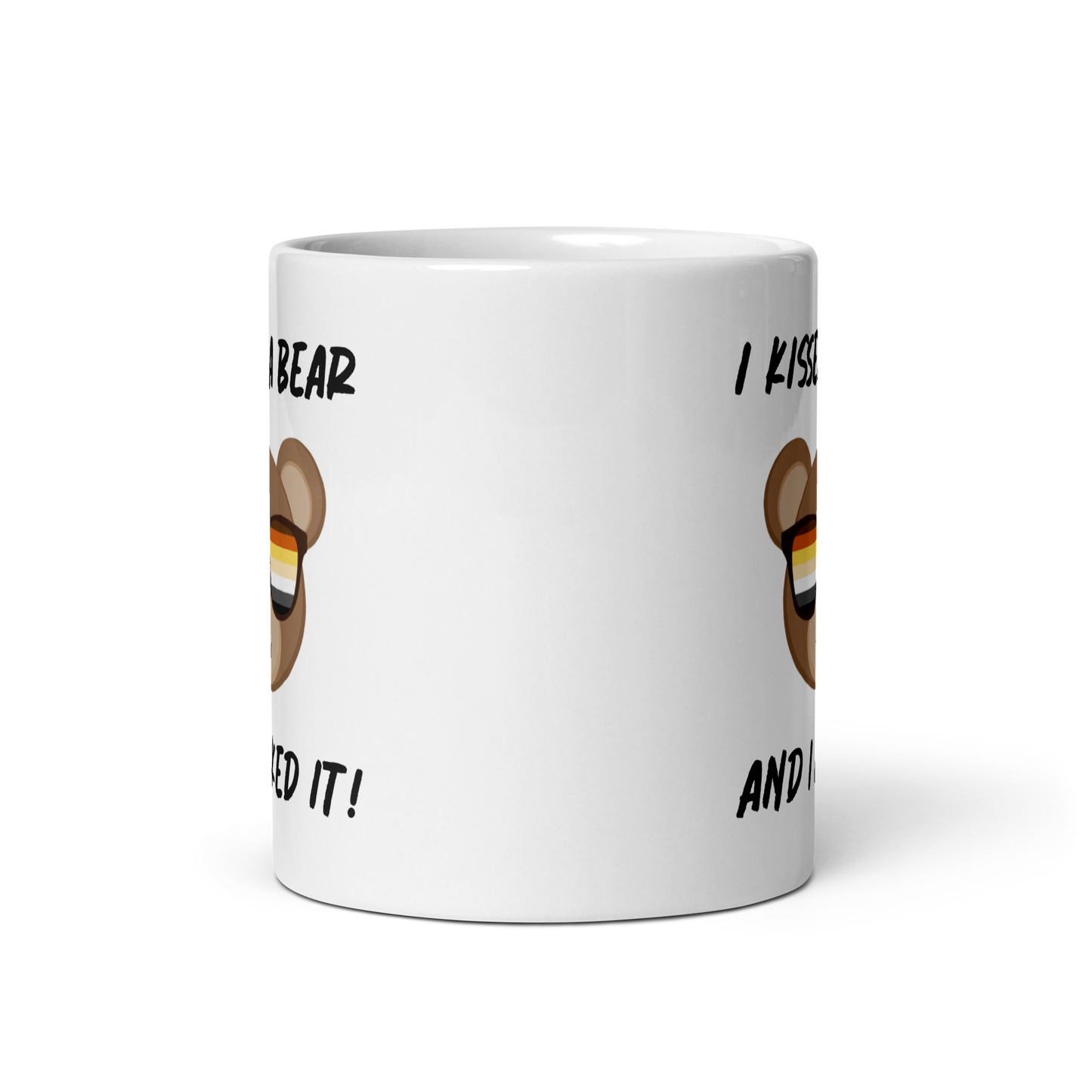 "I Kissed A Bear And I Liked It" White Glossy Mug