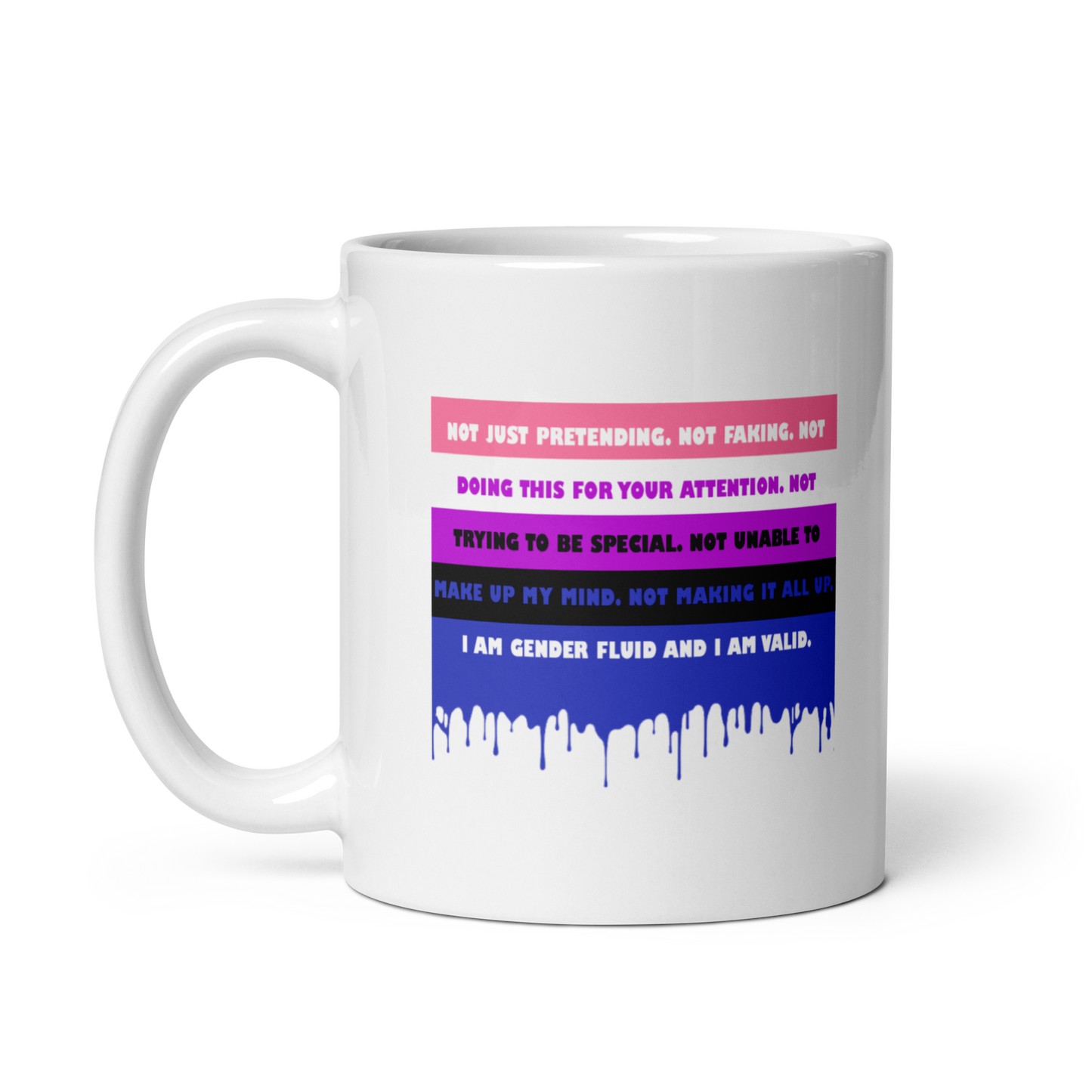 "I Am Valid" Gender Fluid Pride White Glossy Mug