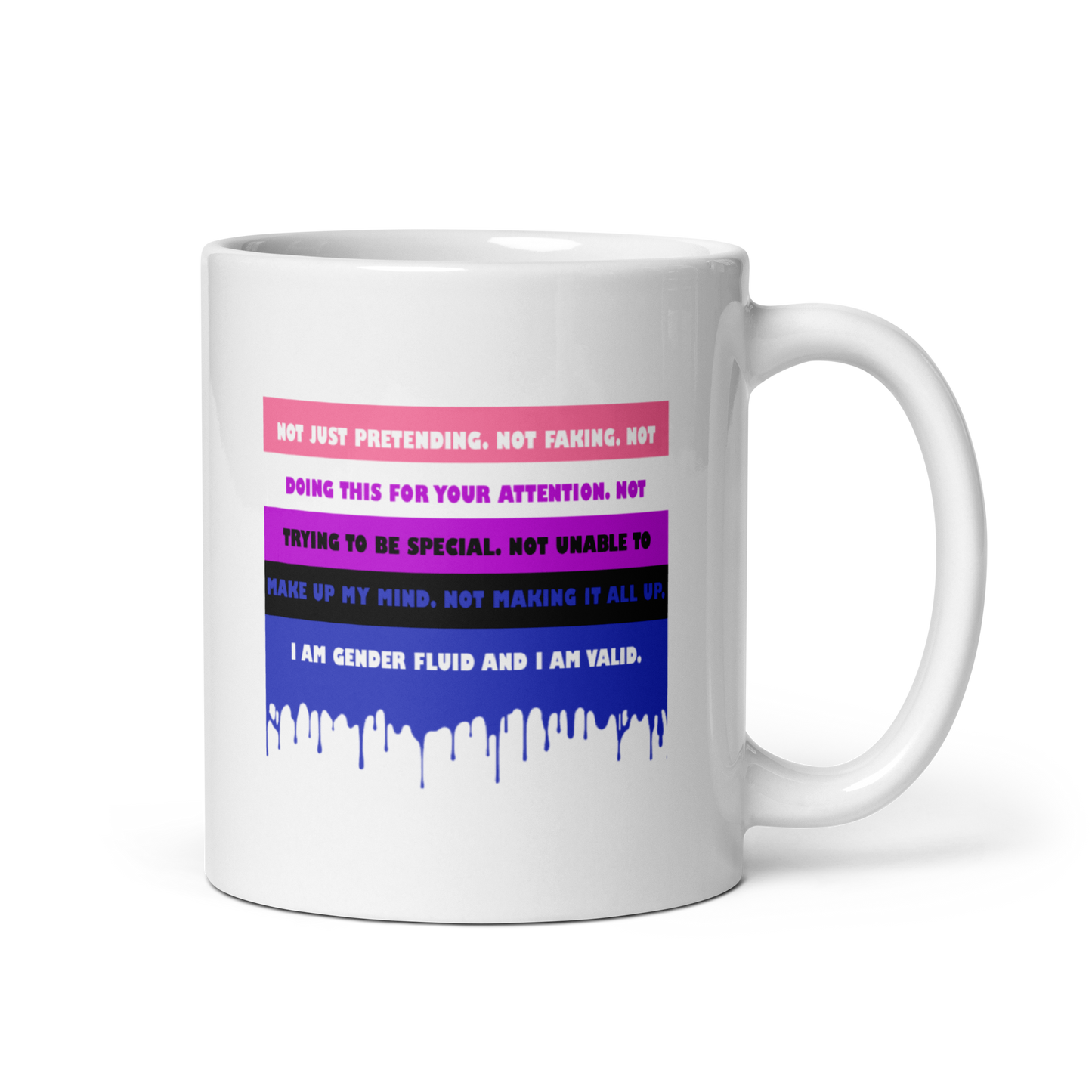 "I Am Valid" Gender Fluid Pride White Glossy Mug