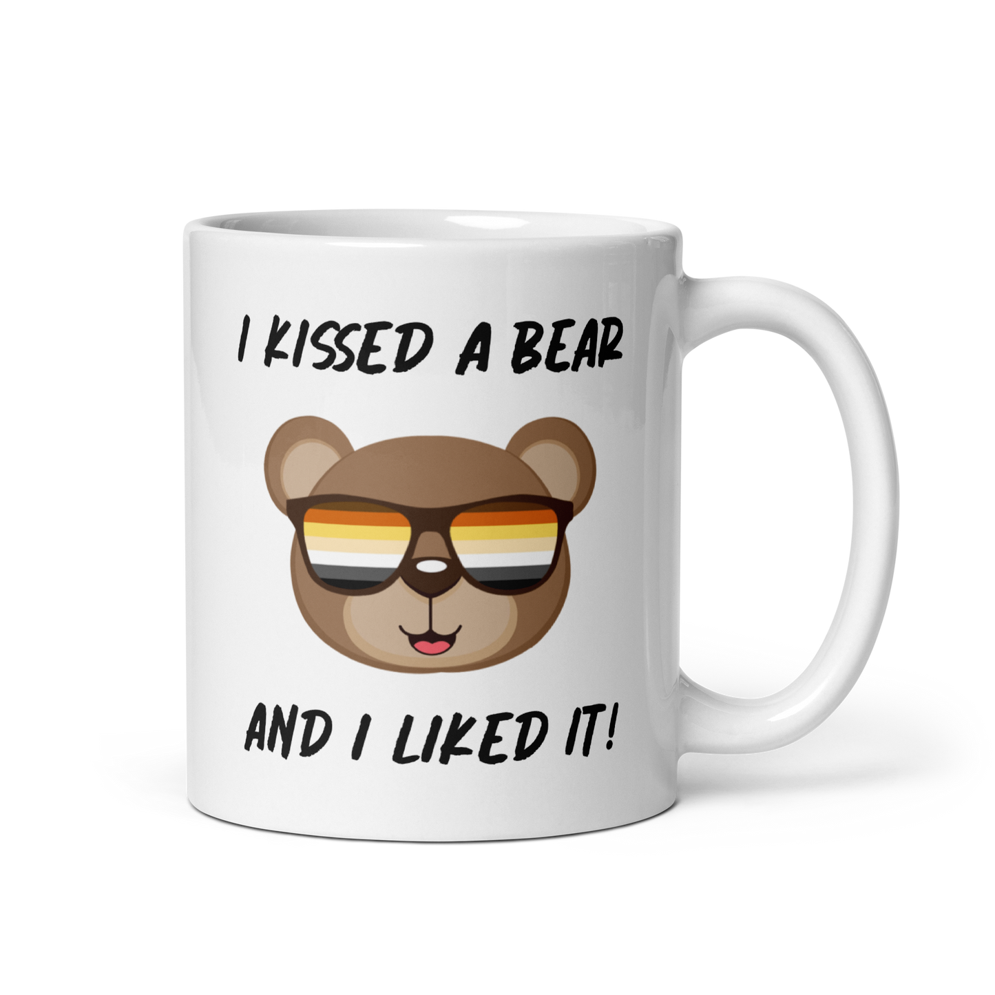 "I Kissed A Bear And I Liked It" White Glossy Mug
