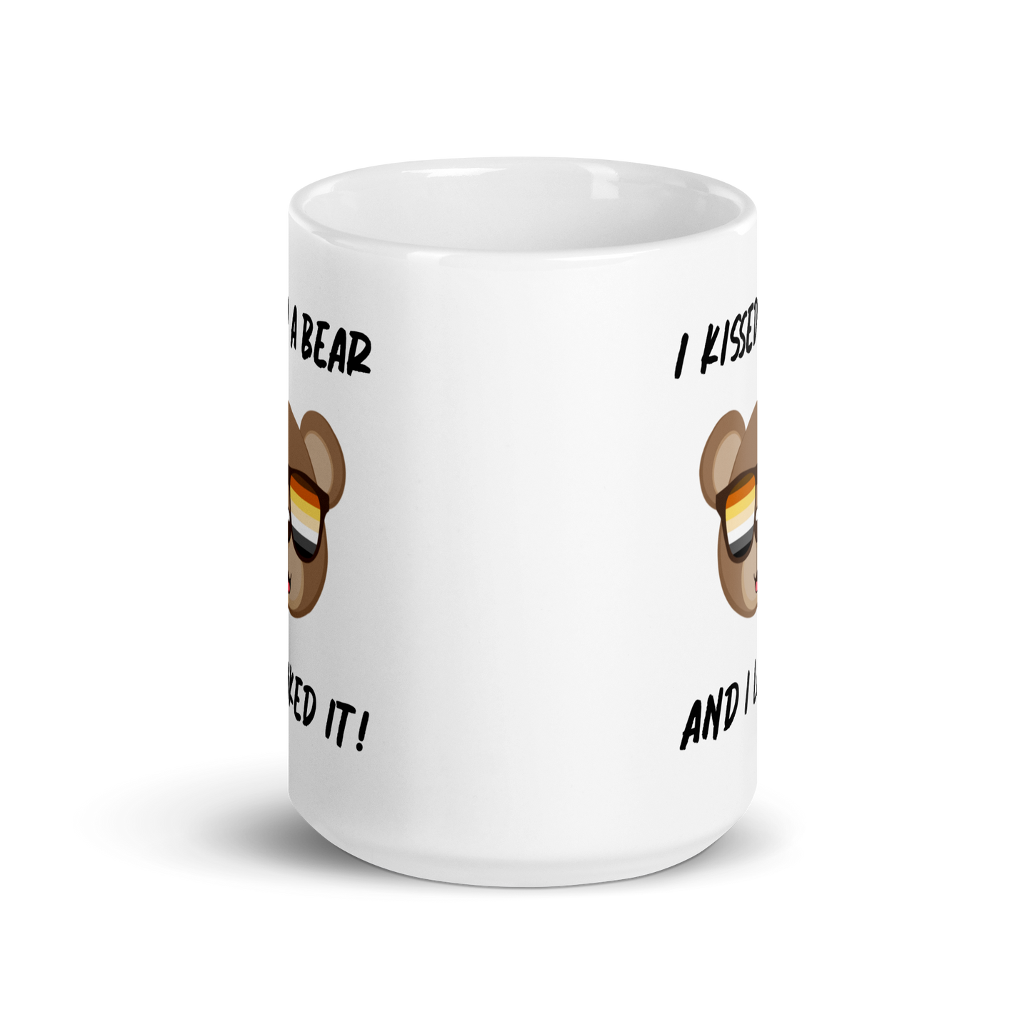 "I Kissed A Bear And I Liked It" White Glossy Mug