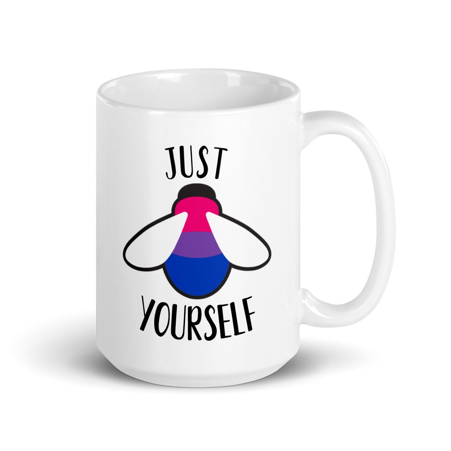 "Just Bee Yourself" Bisexual Pride White Glossy Mug