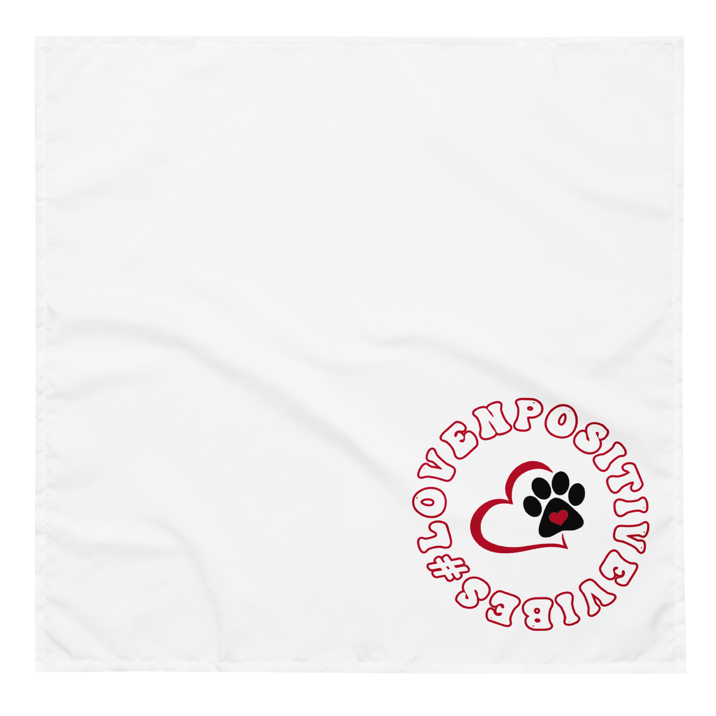 #Lovenpositivevibes Pet Bandana White