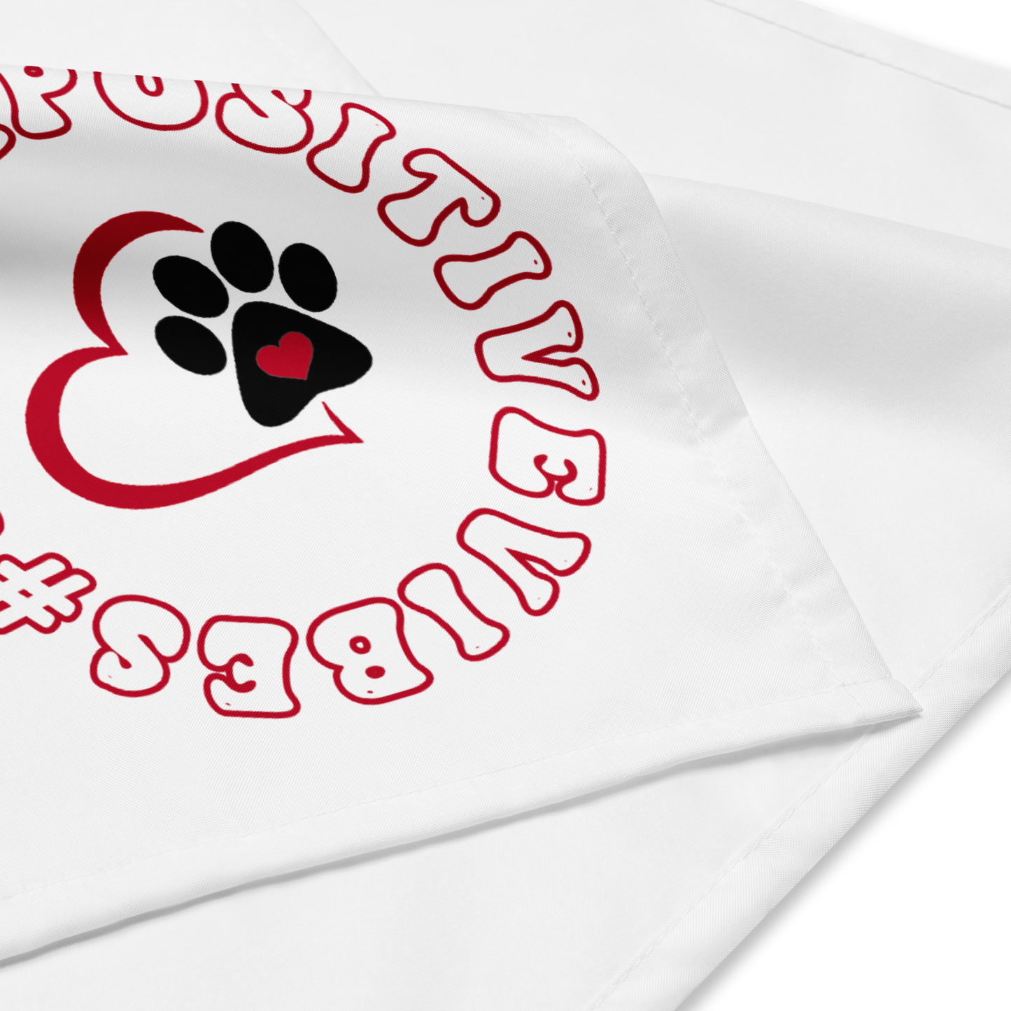 #Lovenpositivevibes Pet Bandana White