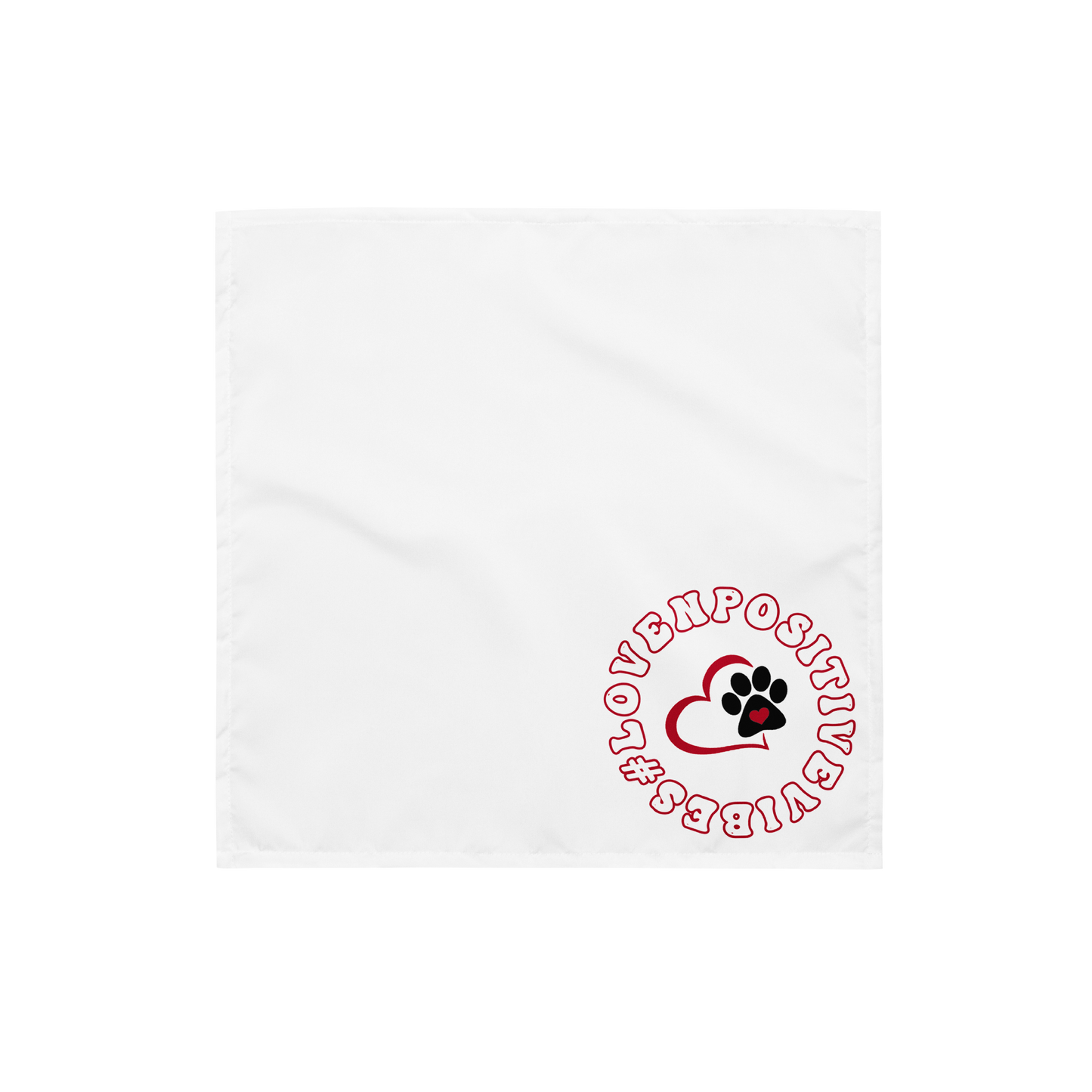 #Lovenpositivevibes Pet Bandana White