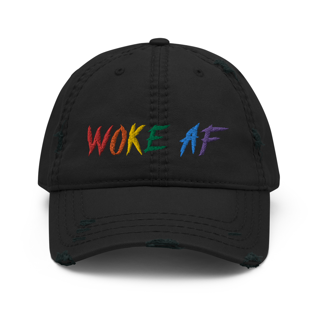 'Woke AF' Distressed Dad Hat