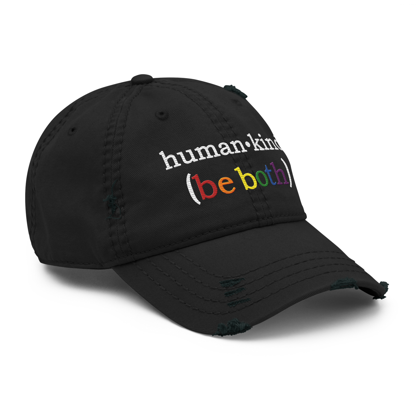 'Human-Kind (Be Both)'  Low-Profile Distressed Hat