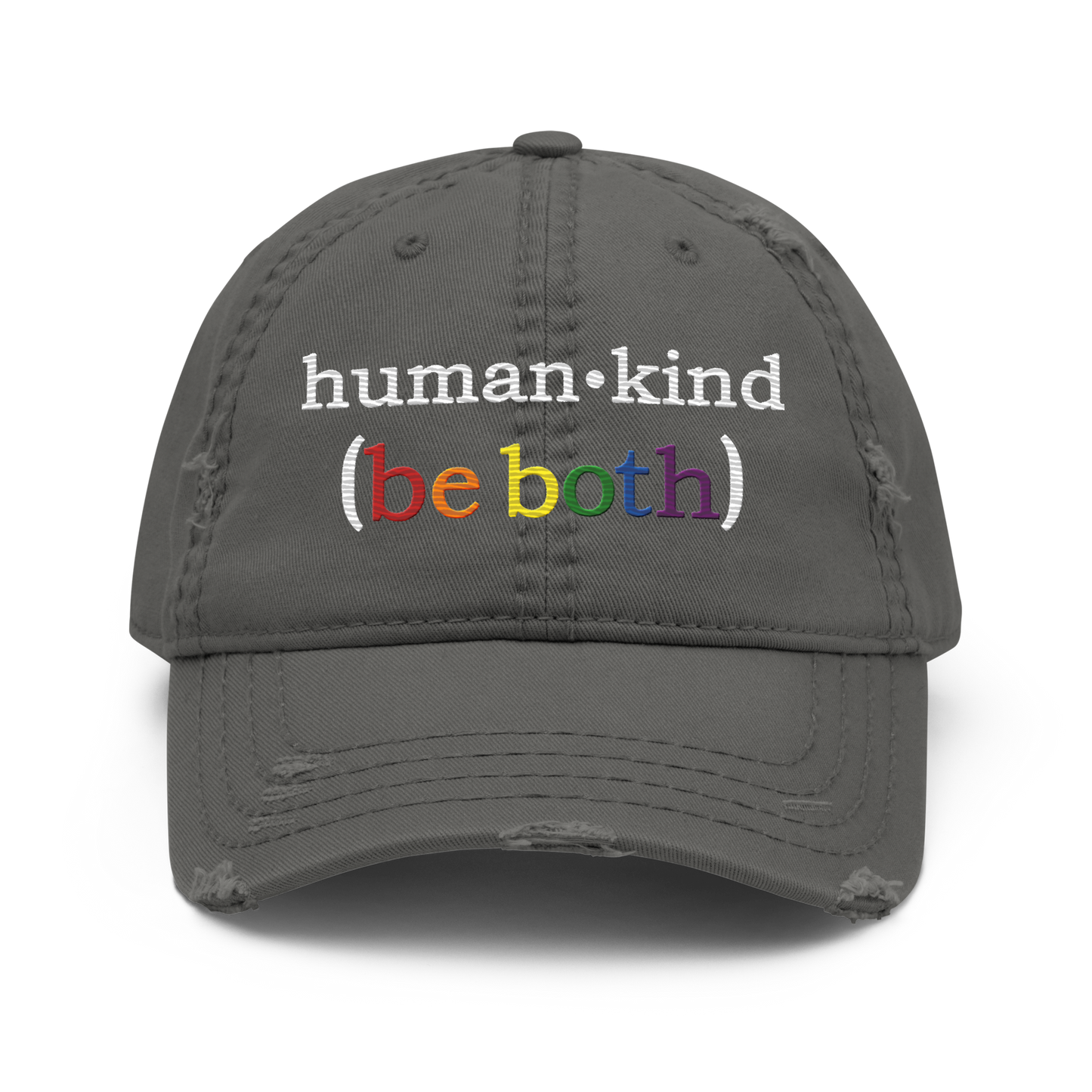 'Human-Kind (Be Both)'  Low-Profile Distressed Hat