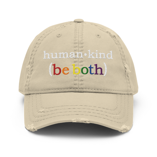 'Human-Kind (Be Both)' Distressed Low-Profile Hat