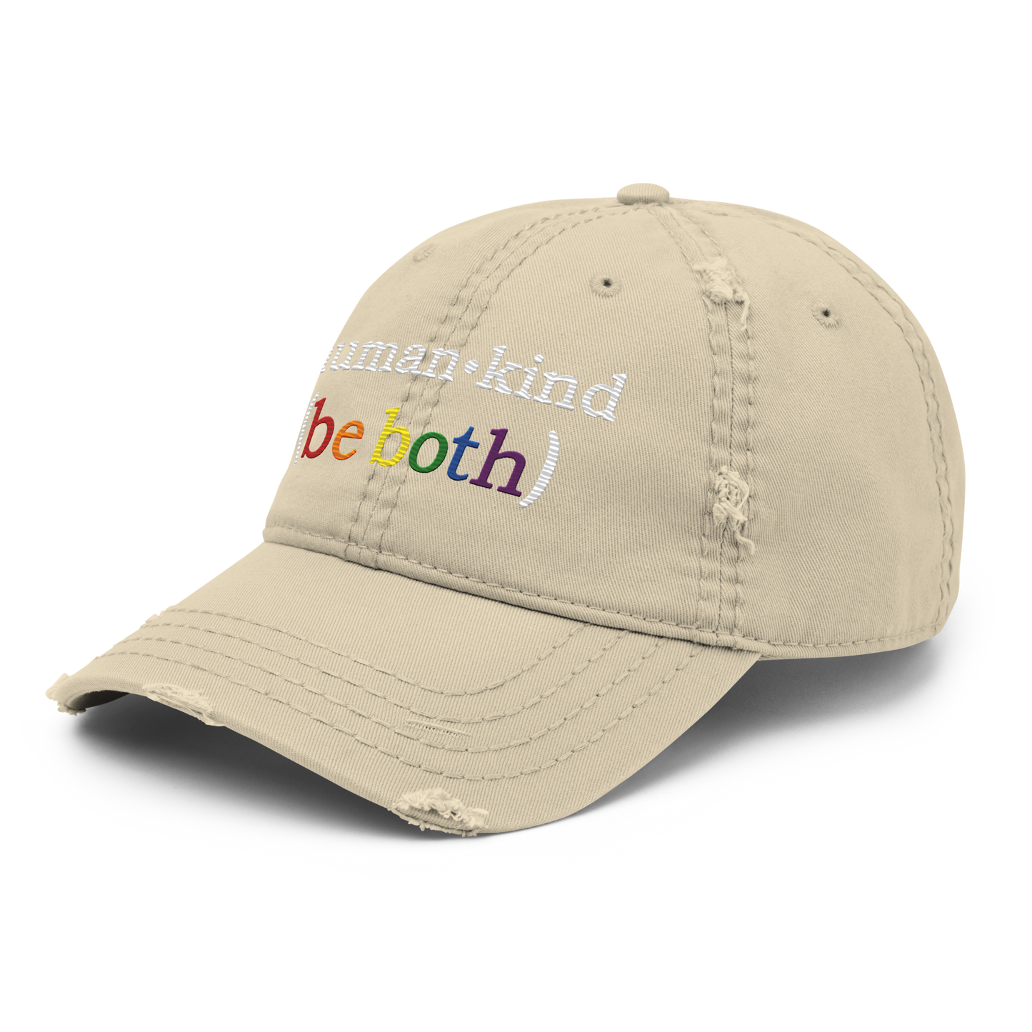 'Human-Kind (Be Both)'  Low-Profile Distressed Hat