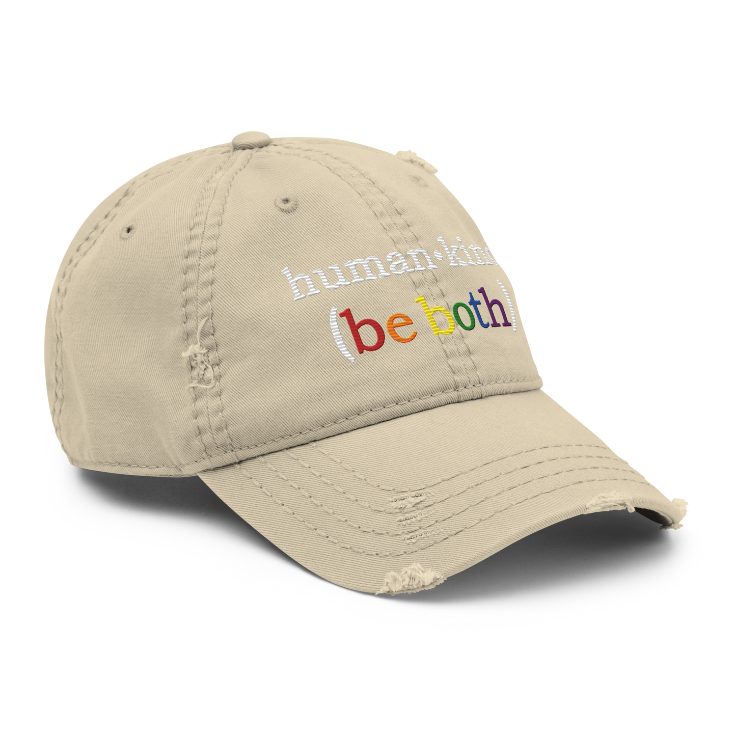 'Human-Kind (Be Both)'  Low-Profile Distressed Hat