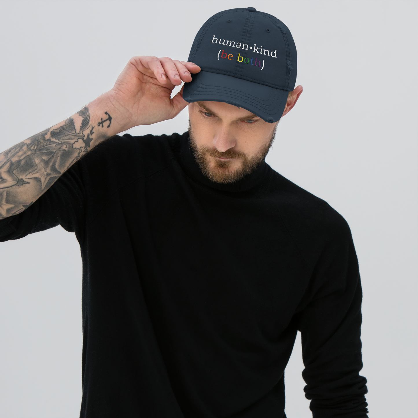 'Human-Kind (Be Both)' Distressed Dad Hat