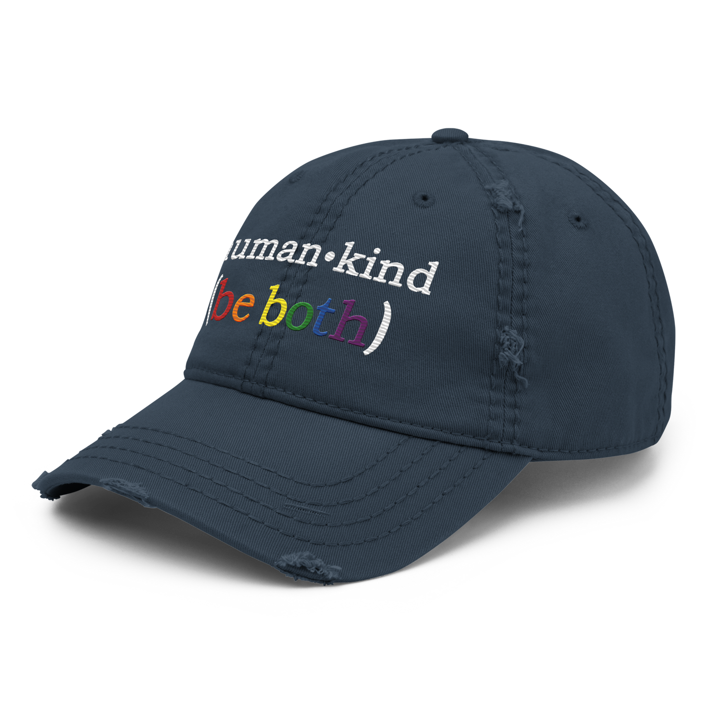 'Human-Kind (Be Both)'  Low-Profile Distressed Hat