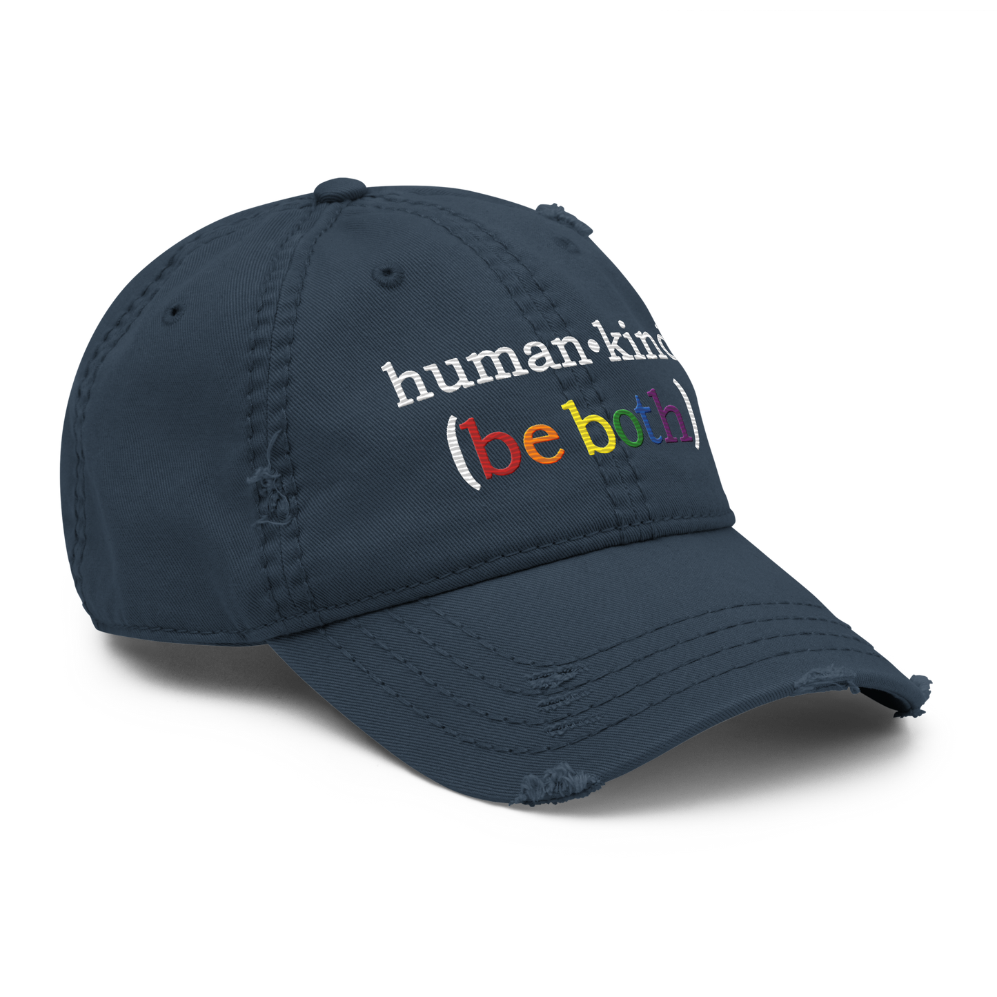 'Human-Kind (Be Both)'  Low-Profile Distressed Hat