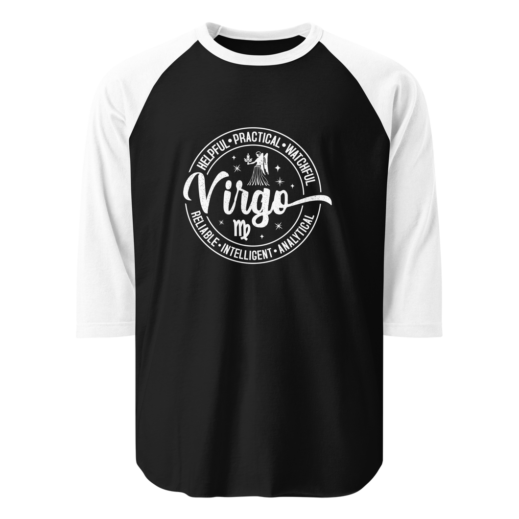 'Virgo Zodiac' 3/4 Sleeve Raglan Shirt