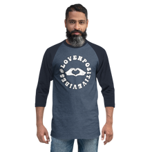 Load image into Gallery viewer, #Lovenpositivevibes 3/4 Sleeve Raglan Shirt (White Logo)
