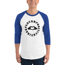 Load image into Gallery viewer, #Lovenpositivevibes 3/4 Sleeve Raglan Shirt (Black Logo)
