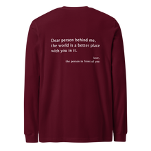 Load image into Gallery viewer, &#39;Dear Person Behind Me&#39; Unisex Long Sleeve Tee
