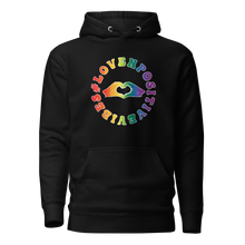 Load image into Gallery viewer, #Lovenpositivevibes Unisex Hoodie (Rainbow Logo)
