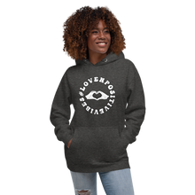 Load image into Gallery viewer, #Lovenpositivevibes Unisex Hoodie (White Logo)
