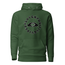 Load image into Gallery viewer, #Lovenpositivevibes Unisex Premium Hoodie (Black Logo)
