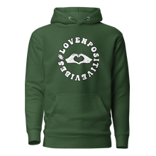 Load image into Gallery viewer, #Lovenpositivevibes Unisex Hoodie (White Logo)
