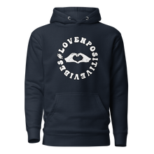 Load image into Gallery viewer, #Lovenpositivevibes Unisex Hoodie (White Logo)
