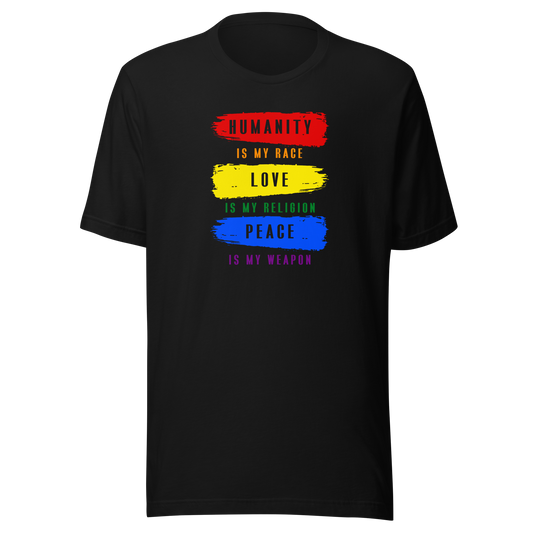 'Humanity, Love, Peace' Unisex T-Shirt