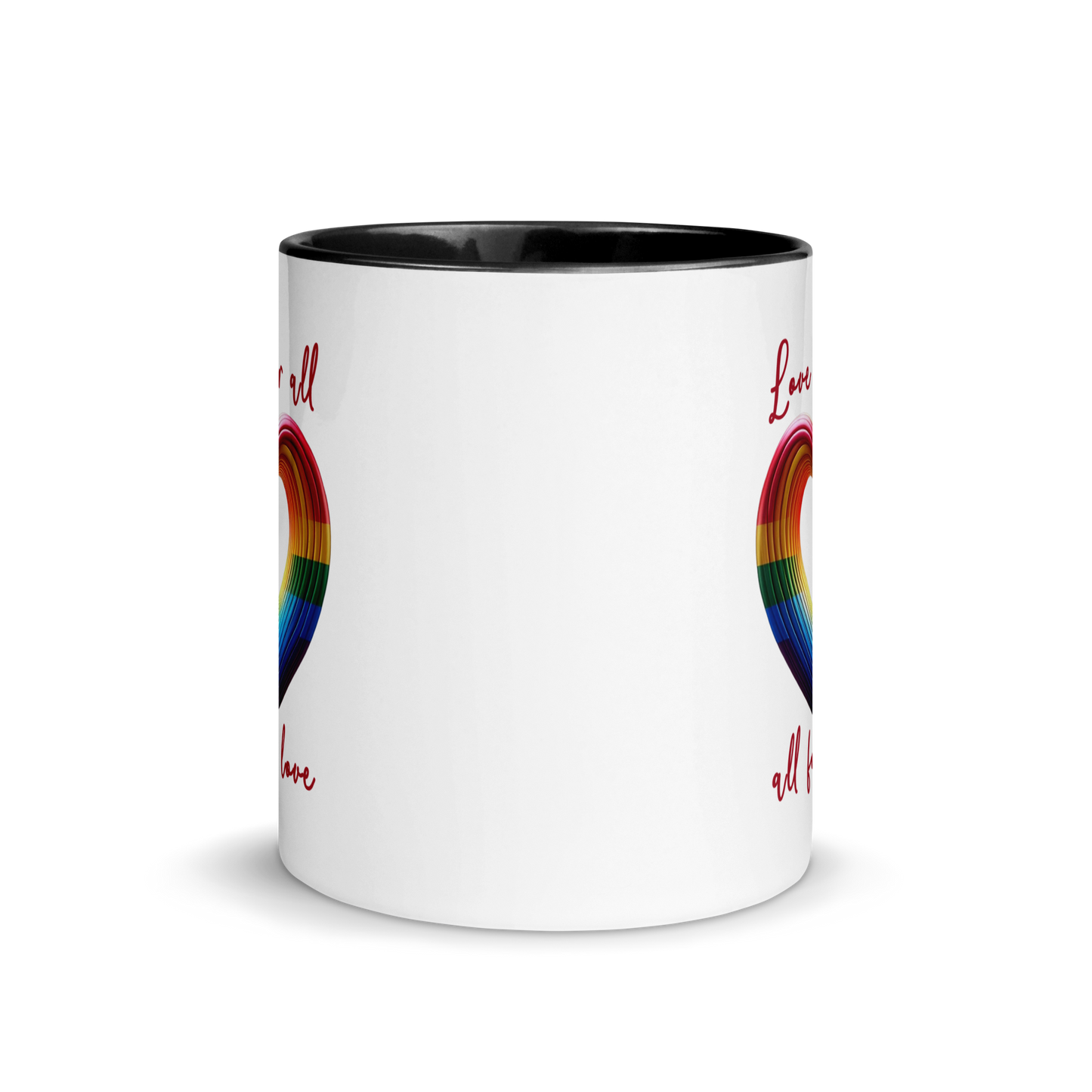 'Love For All' Mug with Color Inside