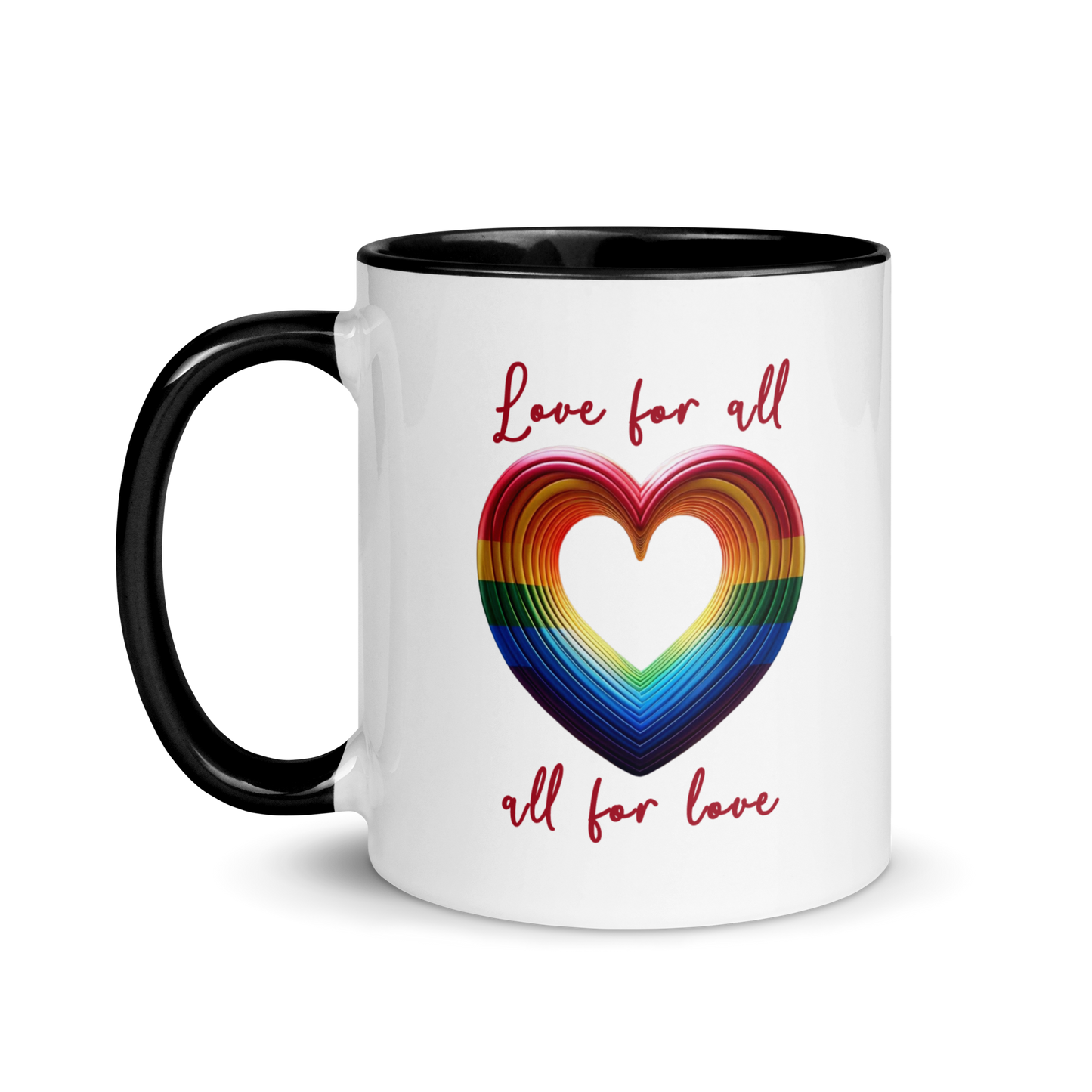 'Love For All' Mug with Color Inside