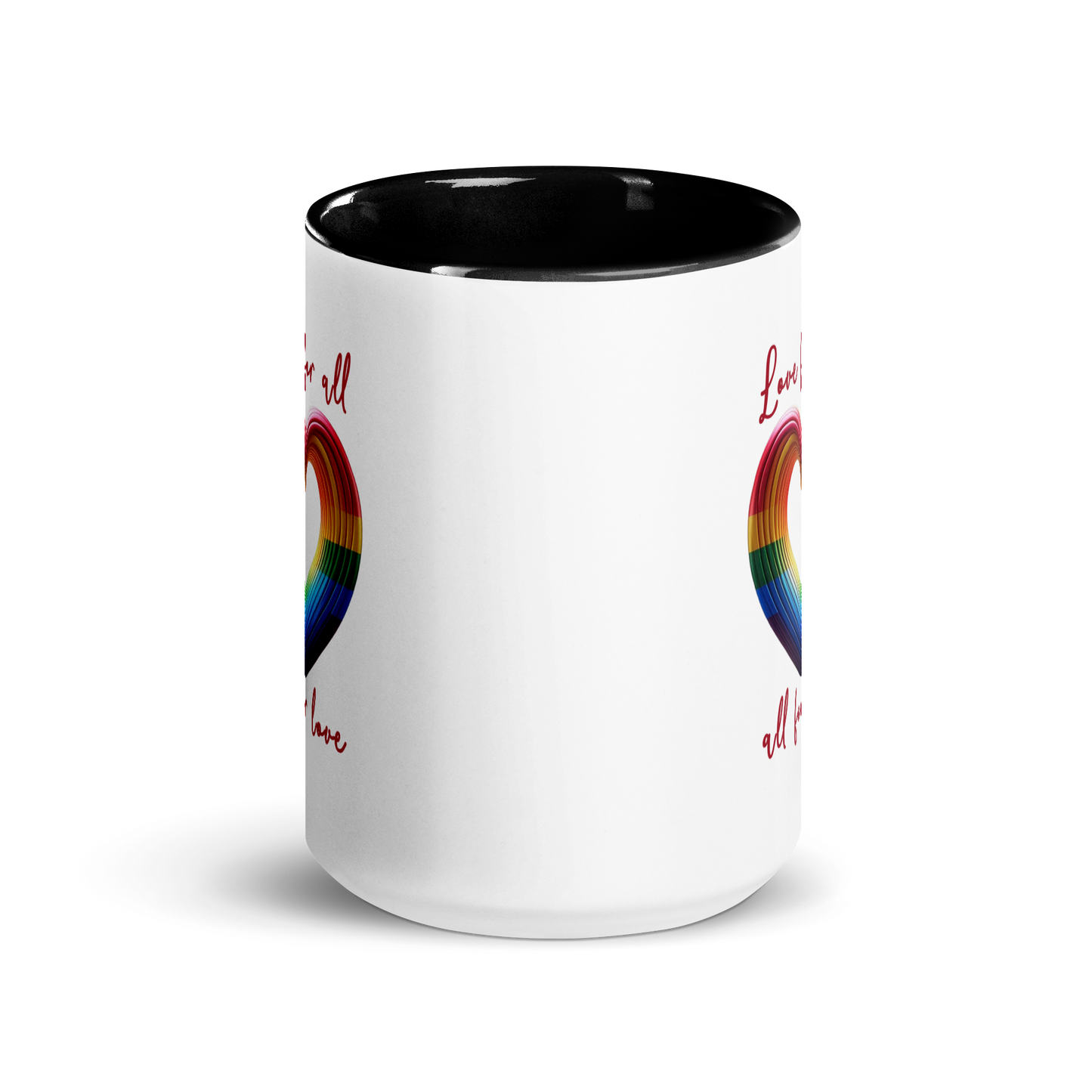 'Love For All' Mug with Color Inside