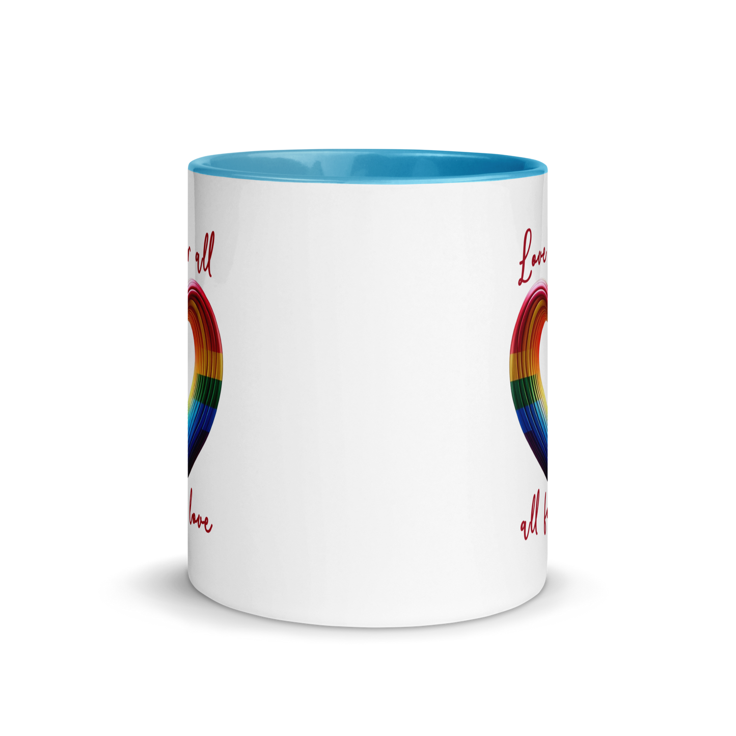 'Love For All' Mug with Color Inside