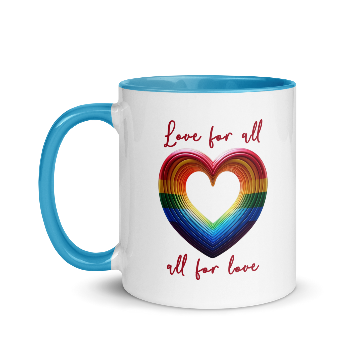 'Love For All' Mug with Color Inside