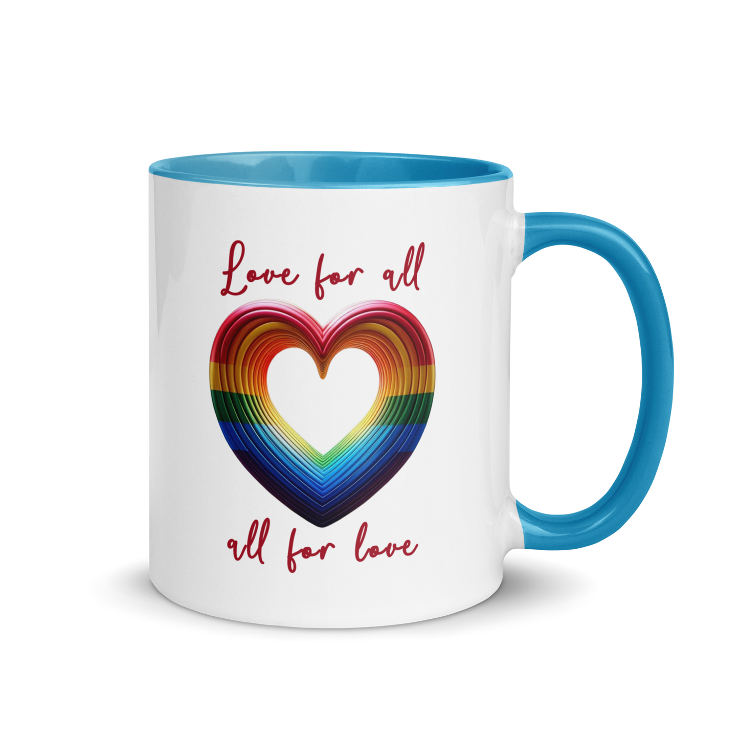 'Love For All' Mug with Color Inside