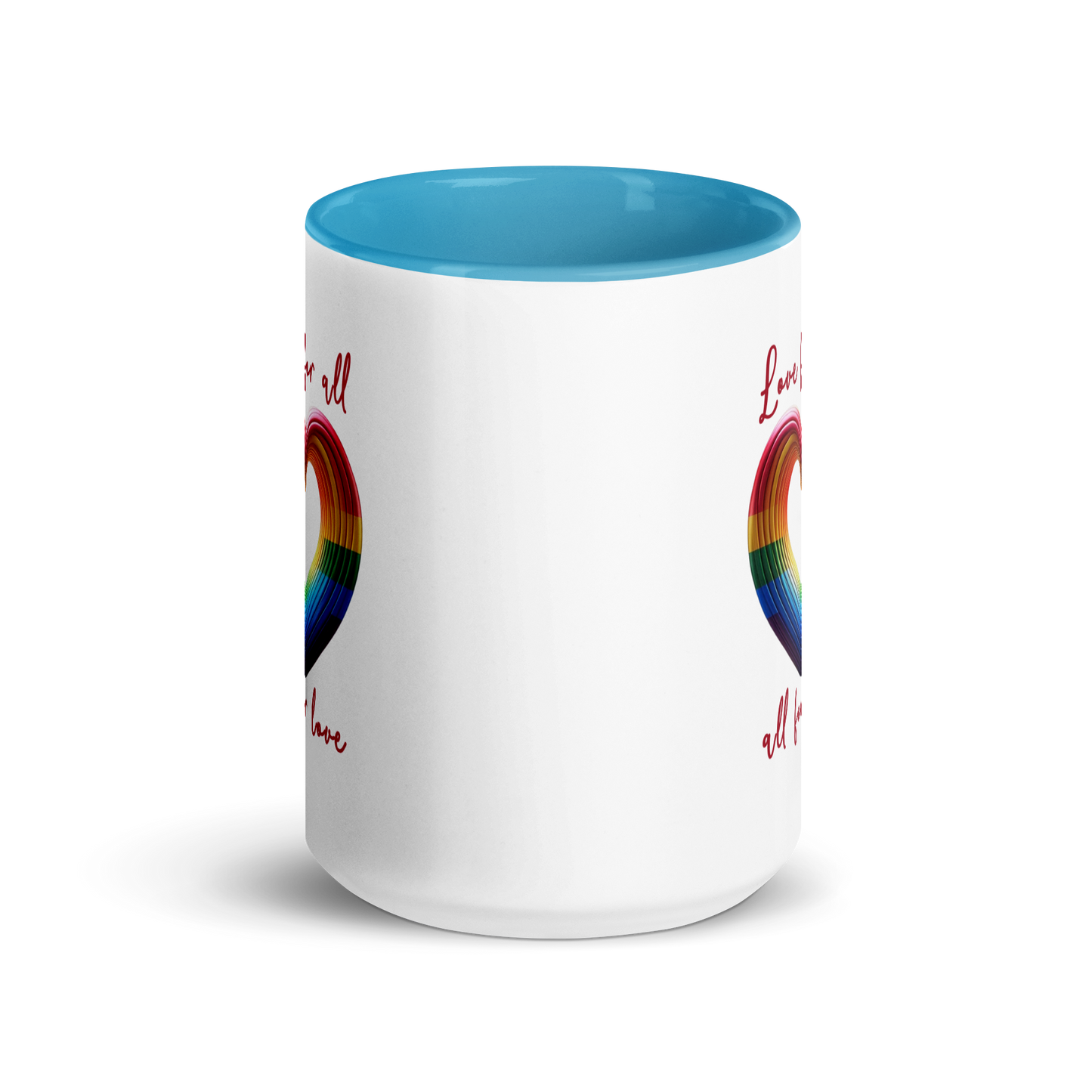 'Love For All' Mug with Color Inside