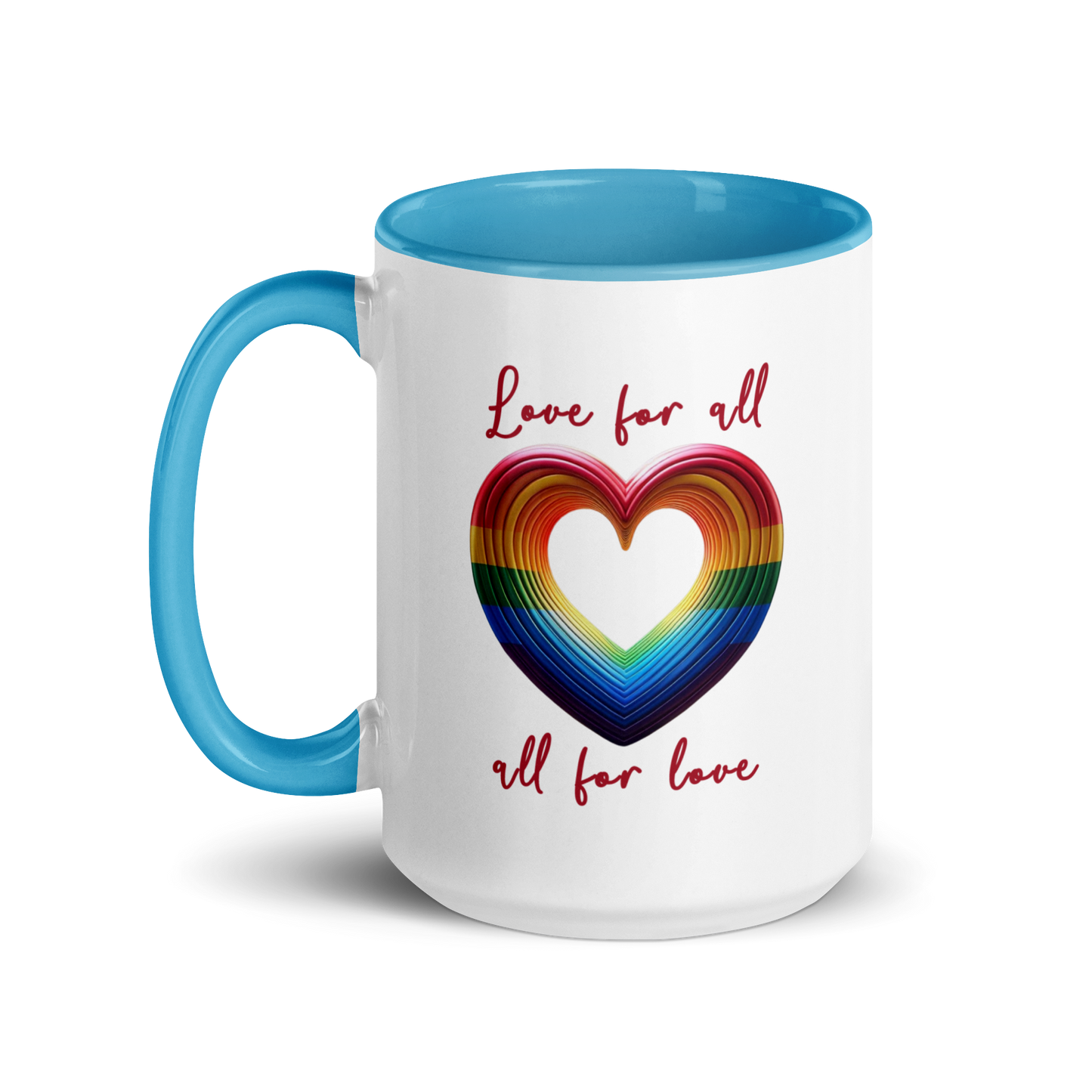 'Love For All' Mug with Color Inside