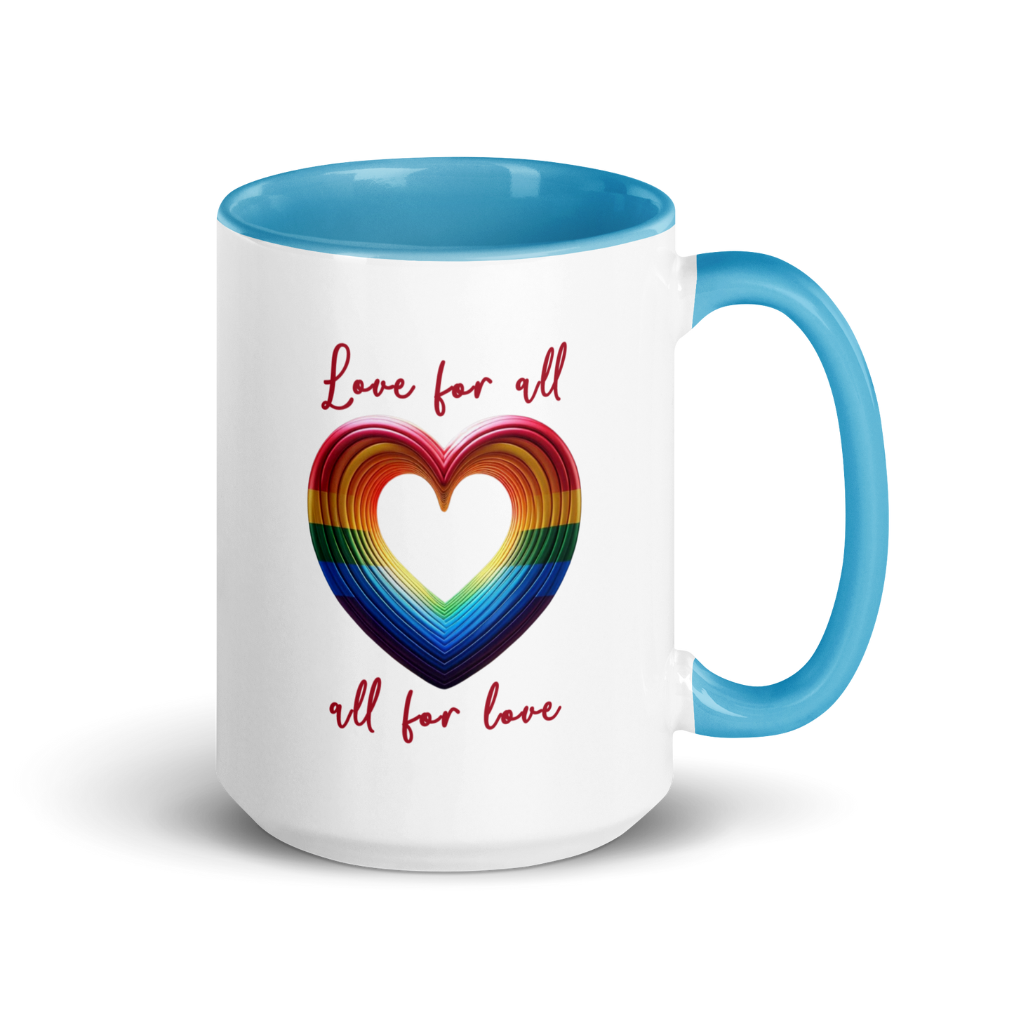 'Love For All' Mug with Color Inside