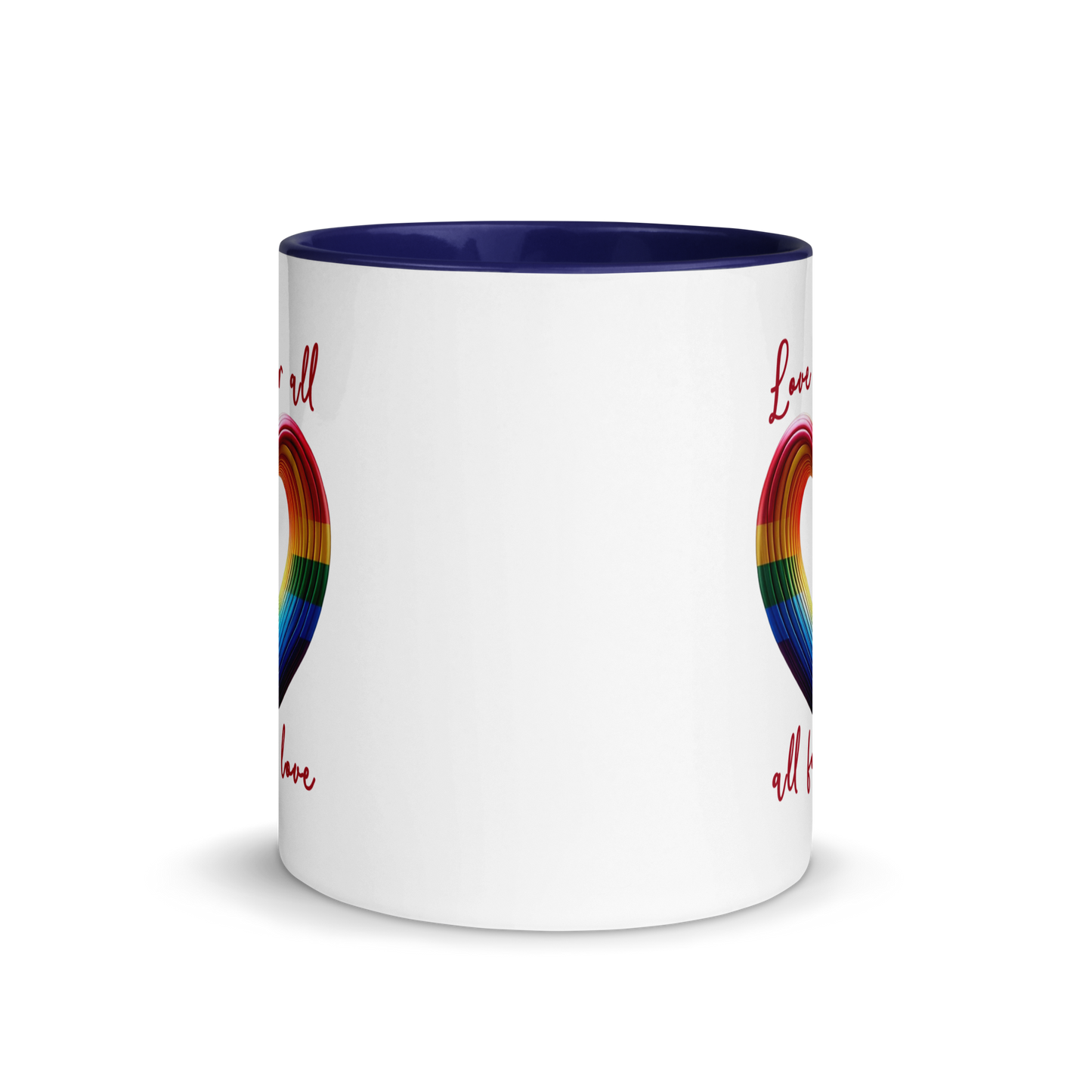 'Love For All' Mug with Color Inside