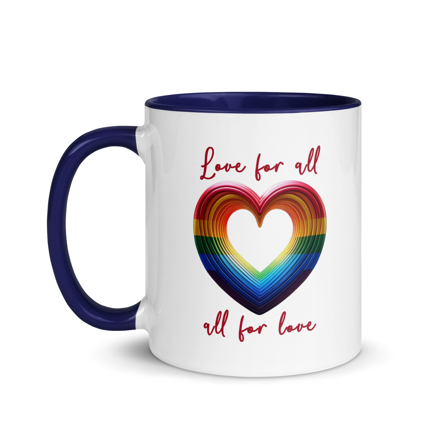 'Love For All' Mug with Color Inside