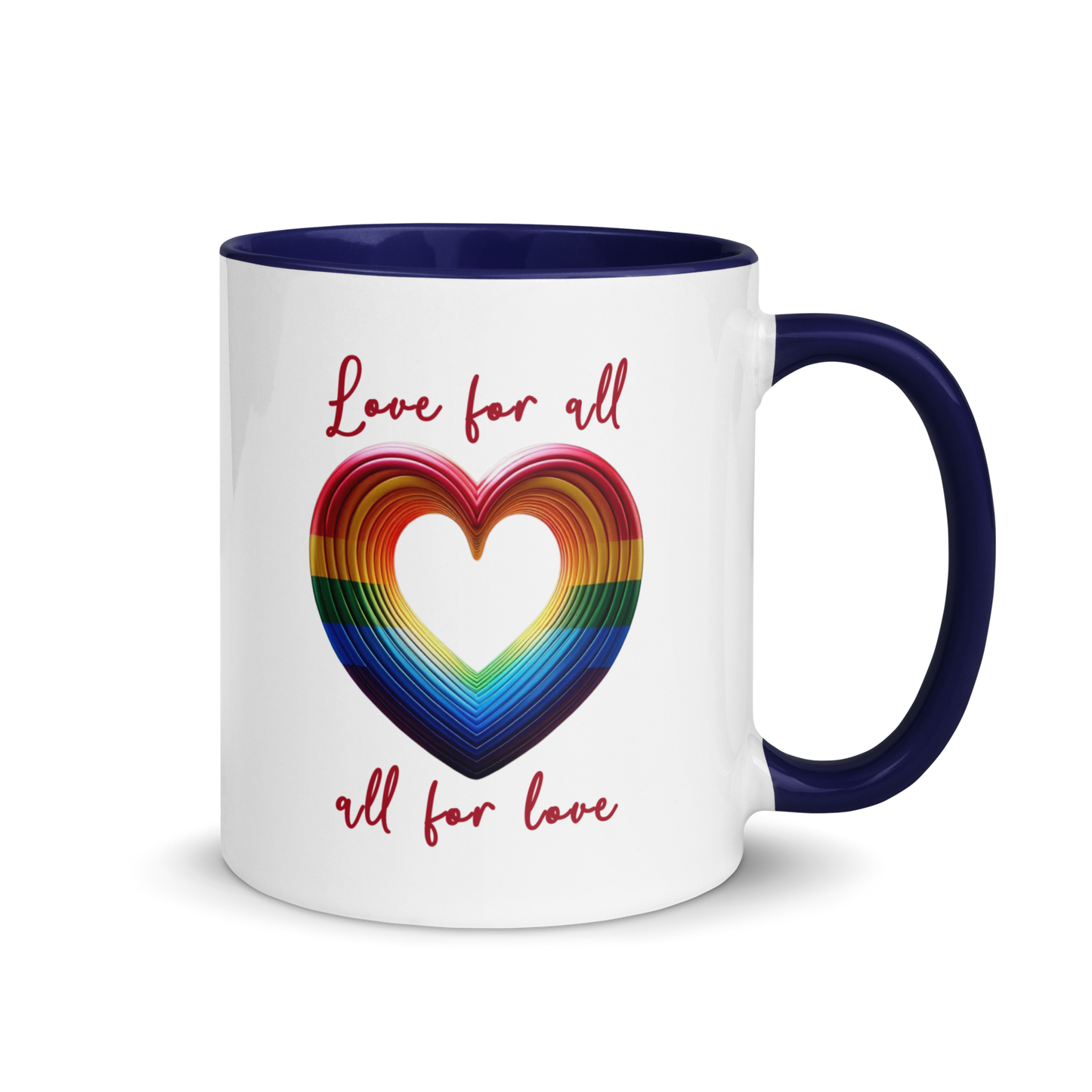 'Love For All' Mug with Color Inside