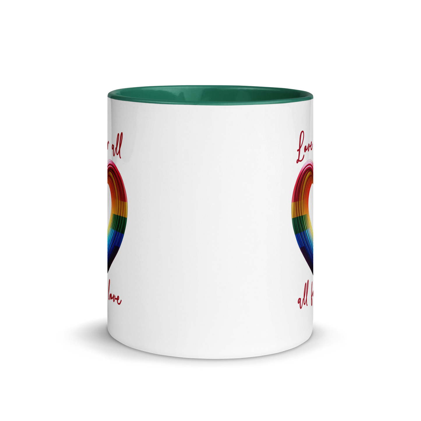 'Love For All' Mug with Color Inside