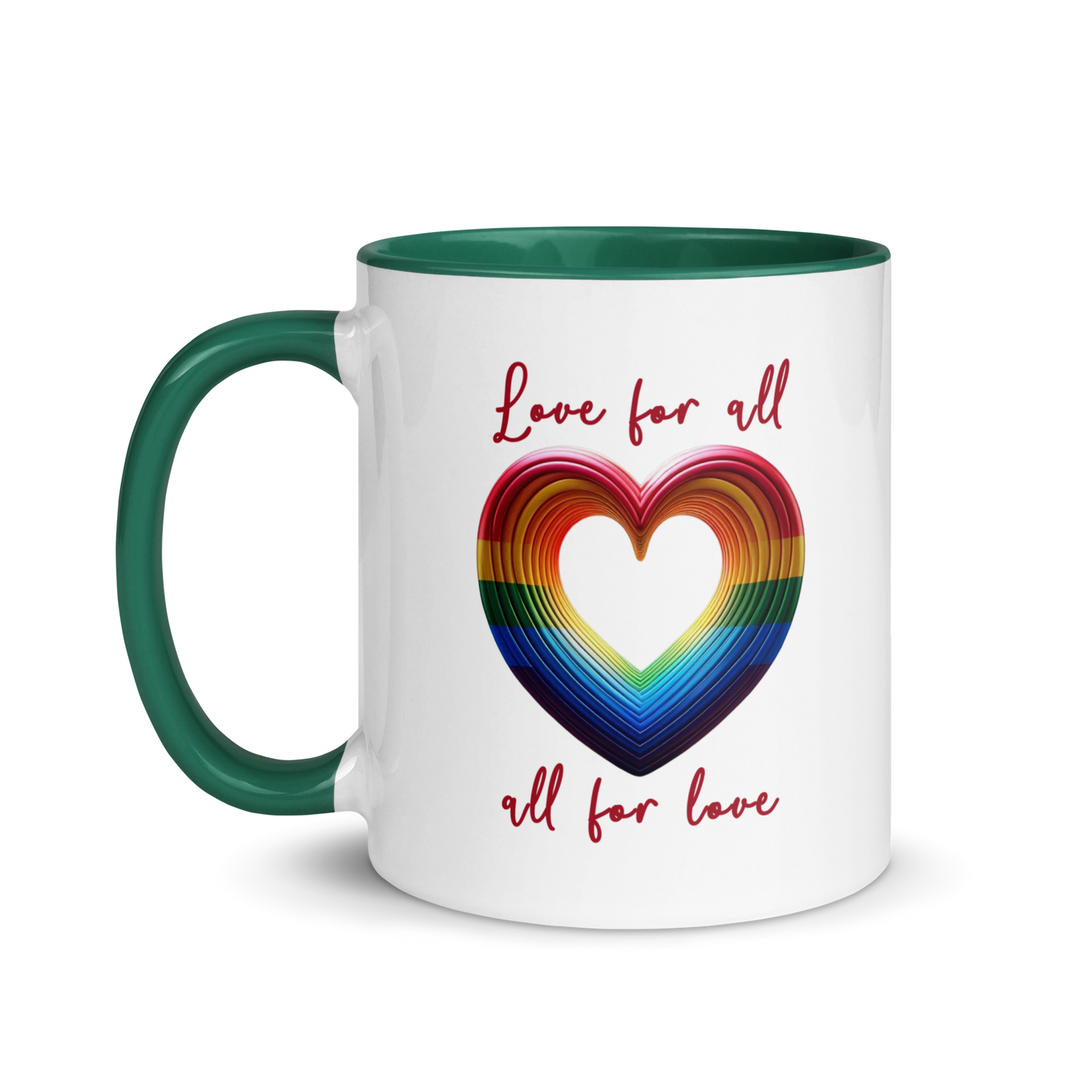 'Love For All' Mug with Color Inside