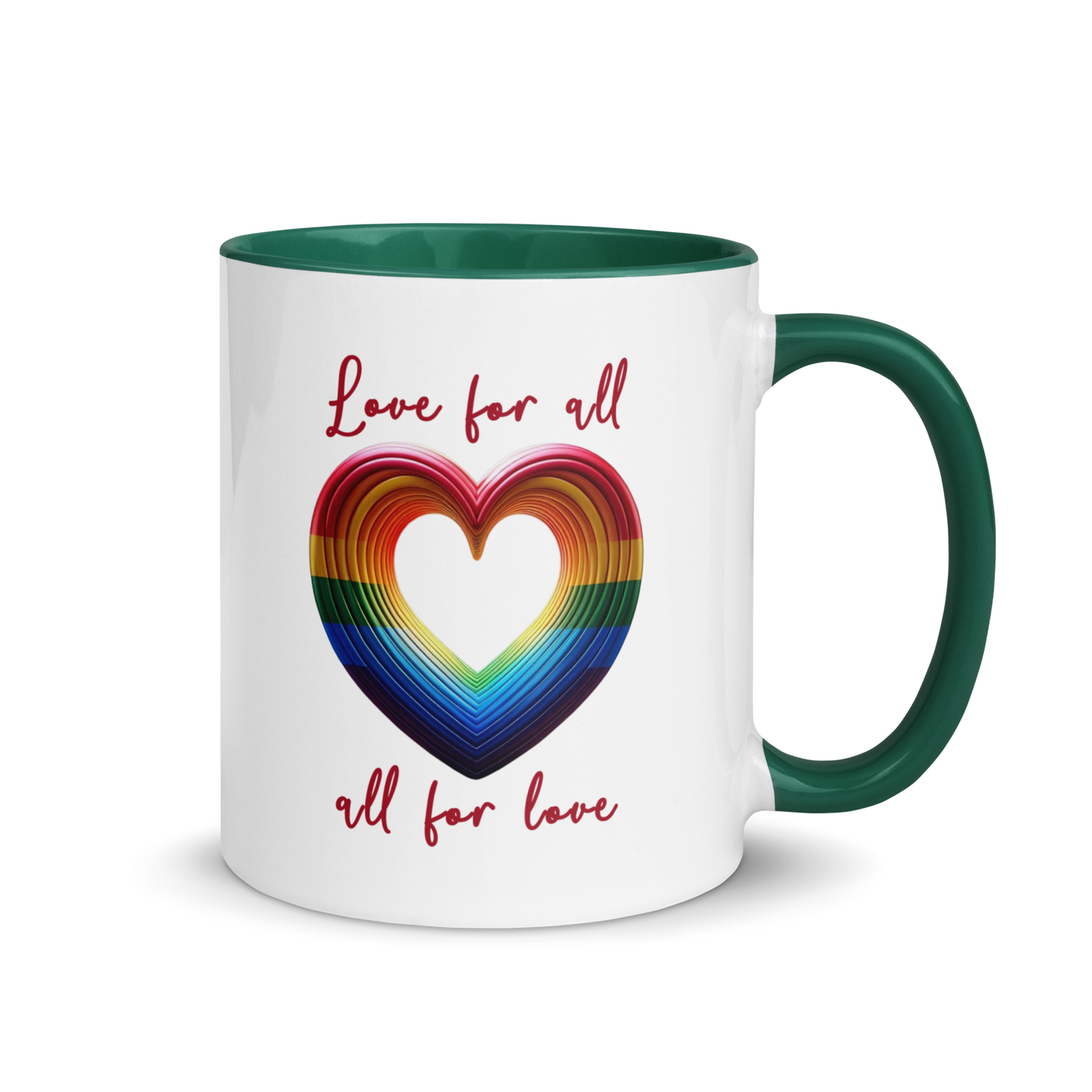 'Love For All' Mug with Color Inside