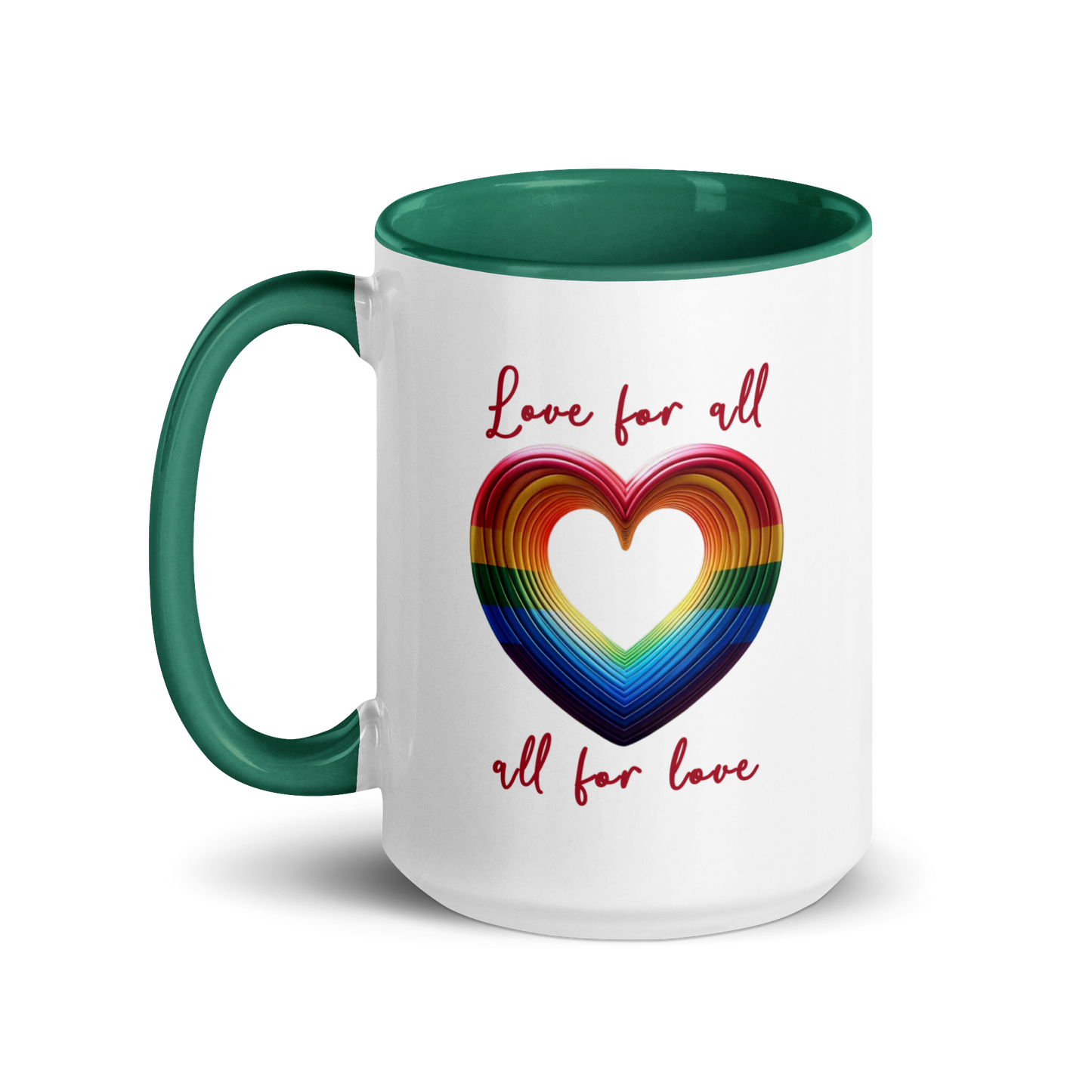 'Love For All' Mug with Color Inside