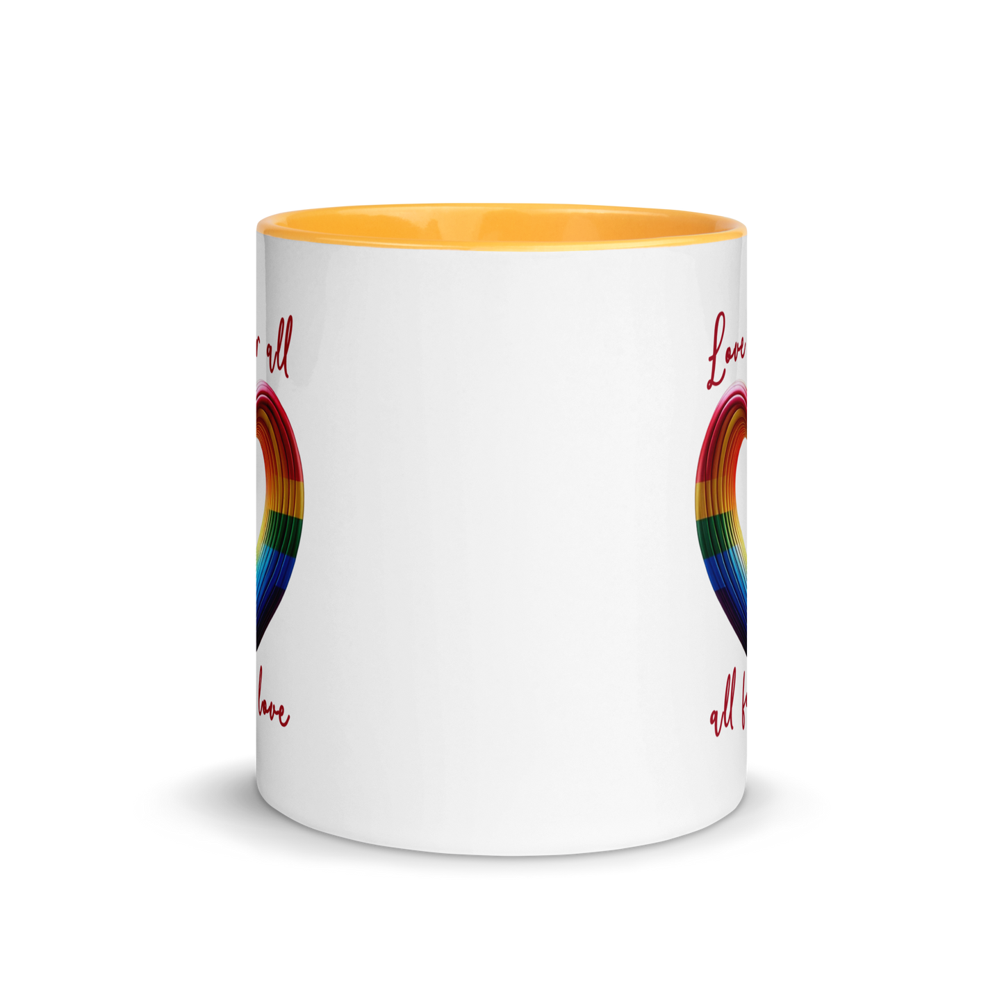 'Love For All' Mug with Color Inside