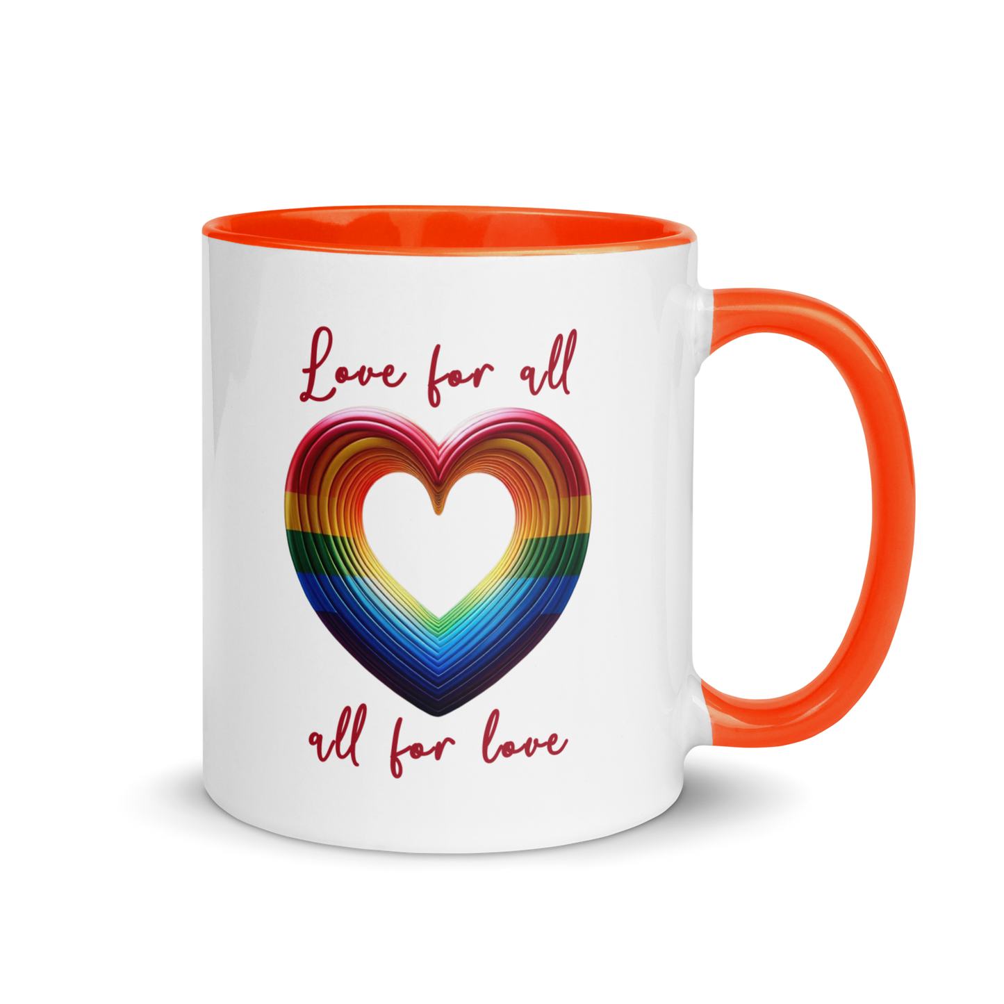 'Love For All' Mug with Color Inside