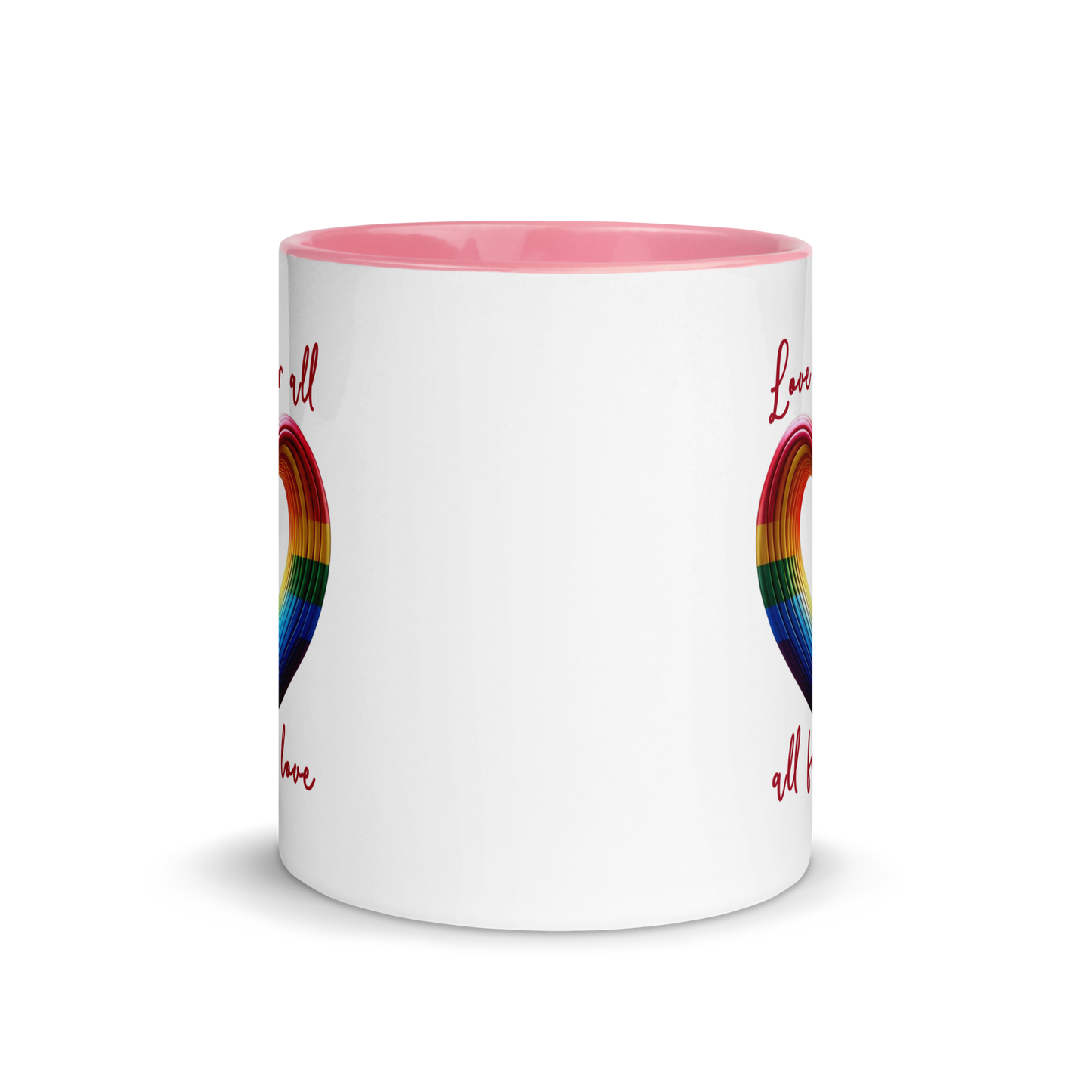 'Love For All' Mug with Color Inside