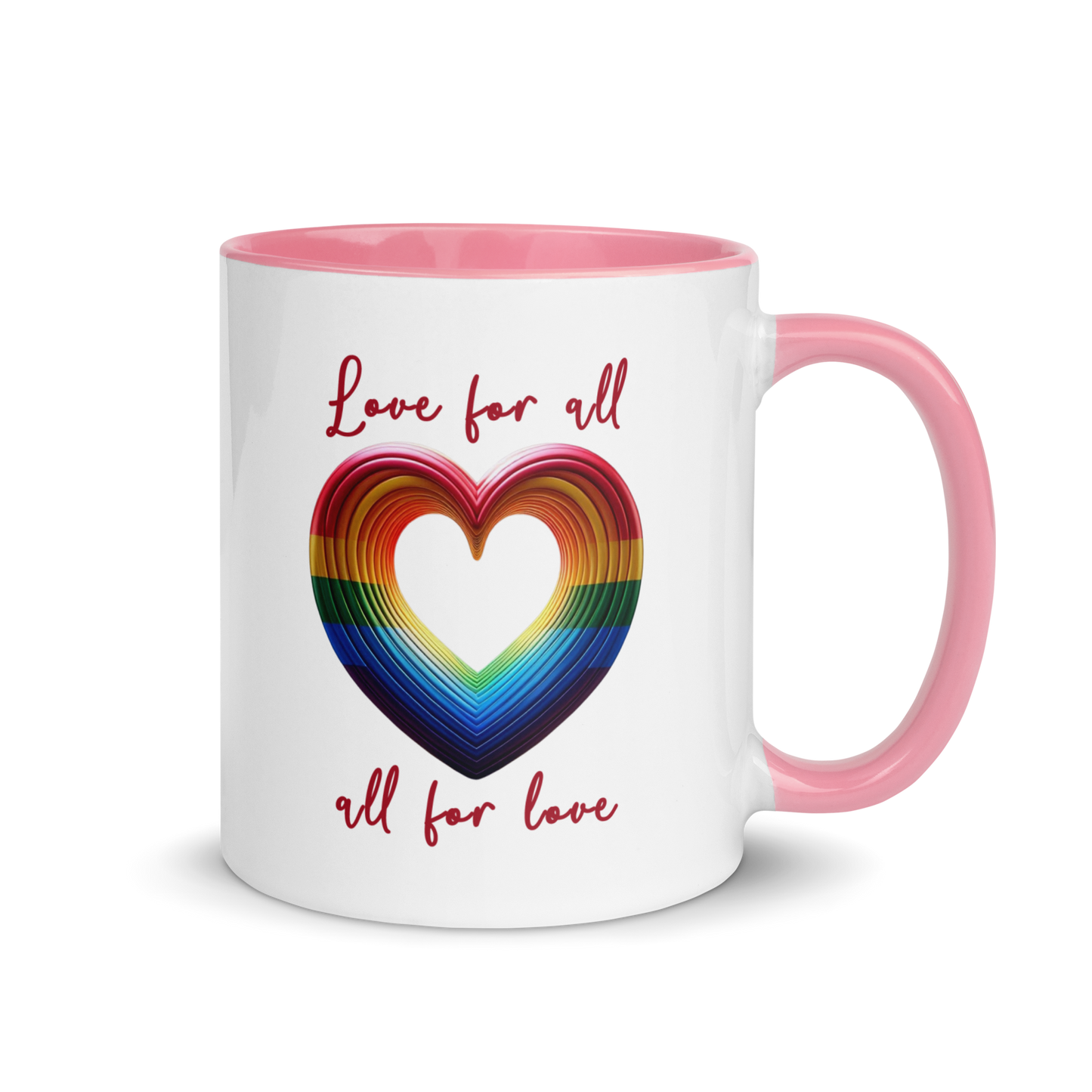 'Love For All' Mug with Color Inside