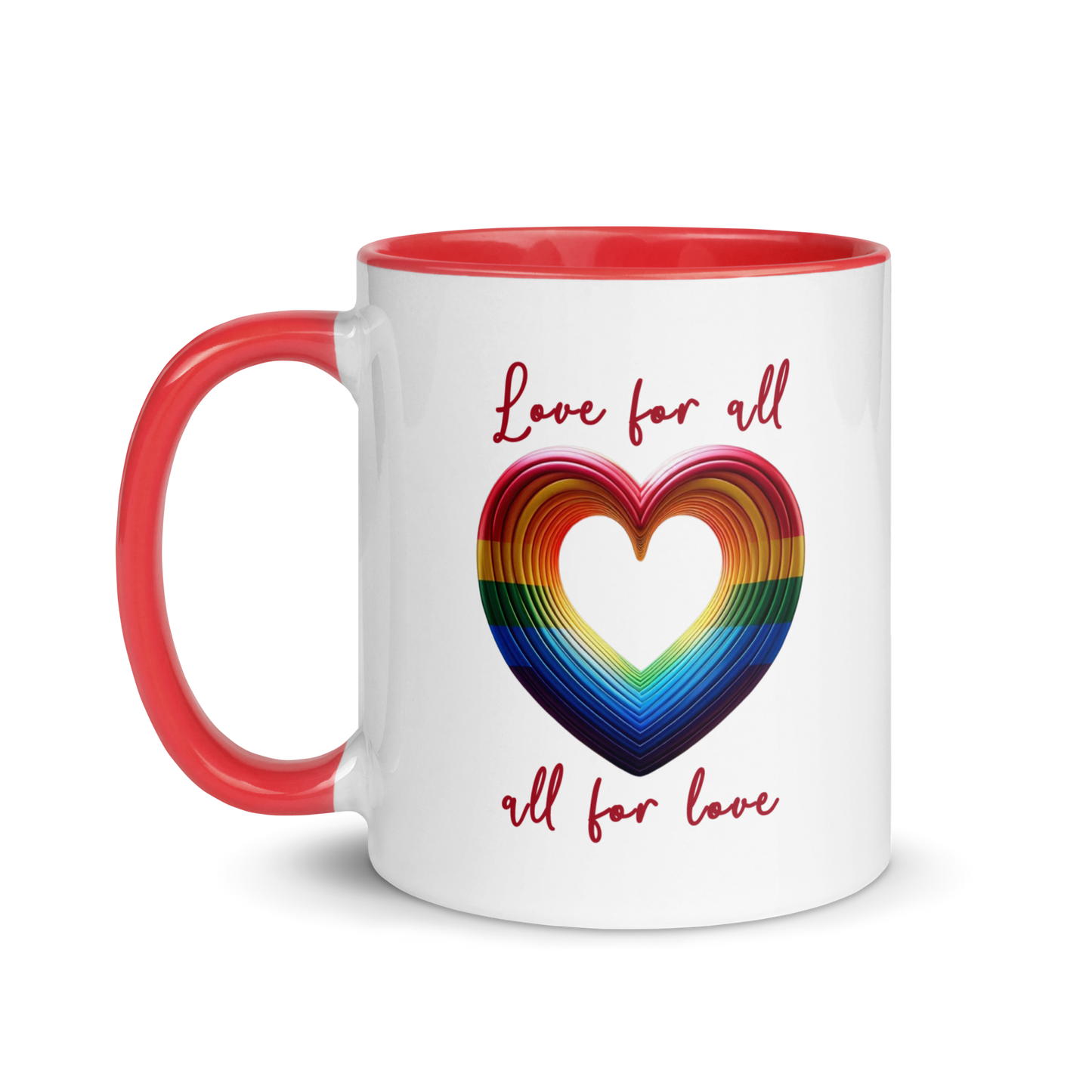 'Love For All' Mug with Color Inside